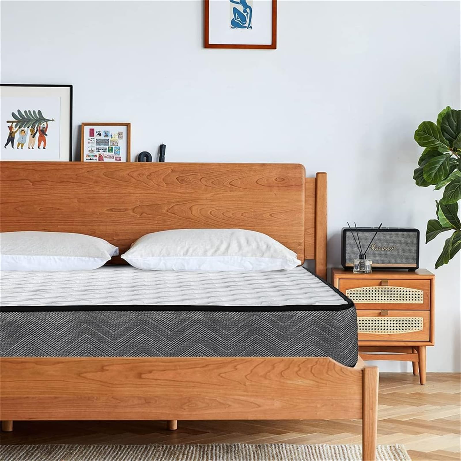 Good Nite 7 Inch Single Mattress 3FT Spring Medium Firm with Memory Foam and 3D Breathable Quilted Knitting Fabric Fire Resistant 90 x 190cm