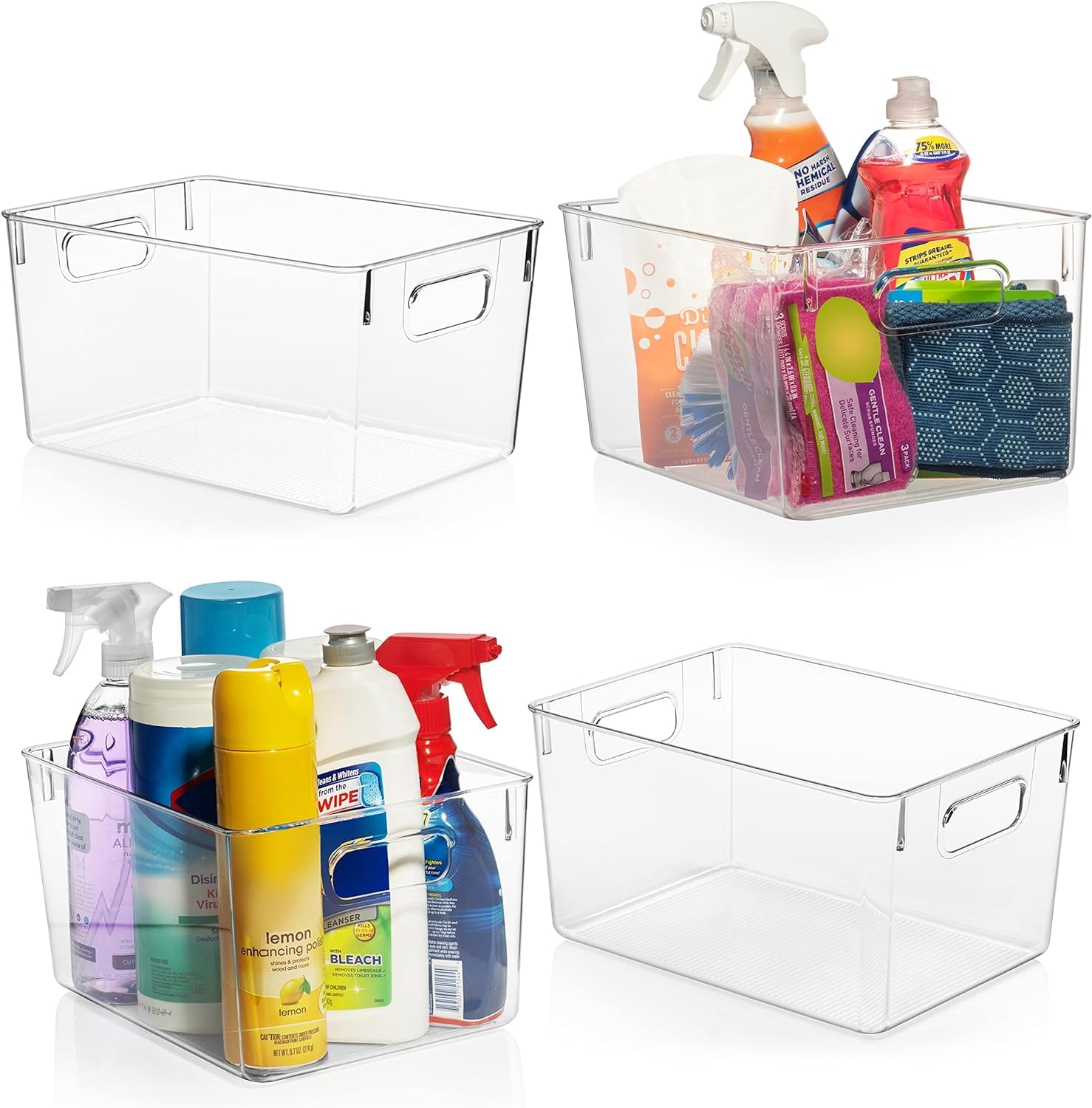 CLEARSPACE Plastic Storage Bins Perfect Kitchen Organization or Pantry Storage Fridge Organizer, Pantry Organization and Storage Bins, Cabinet