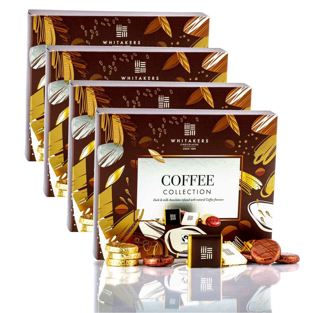 Coffee Collection - Milk & Dark Whitakers Chocolates Box 170g (Pack of 4)