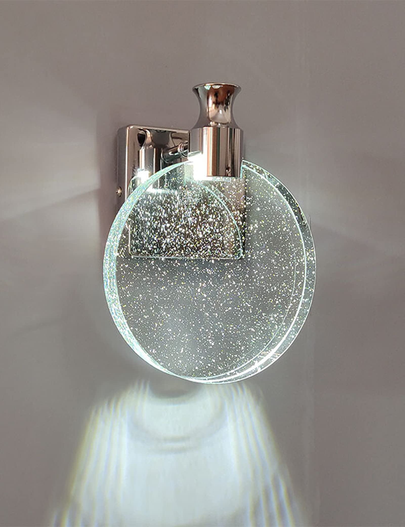 KRIPINC Crystal Wall Sconce, Nordic Style Crystal Wall Light, Simple Crystal LED Wall Lamp, Art Deco Wall Lights for Living Room, Bedroom, Bedside,
