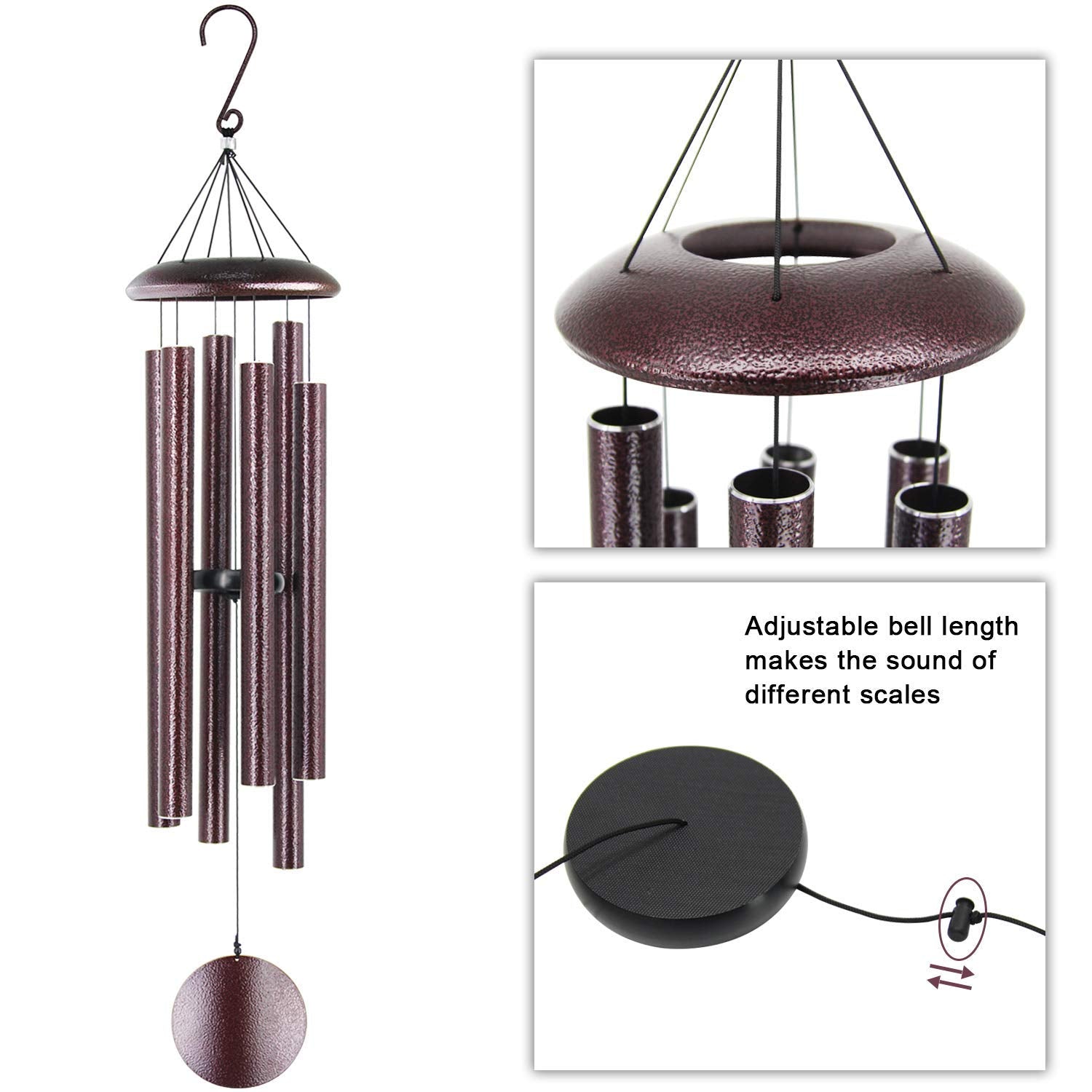 Astarin Wind Chimes Outdoor Deep Tone, 45 in Memorial Wind Chimes Large with 6 Heavy Tubes, Large Deep Tone Wind Chimes Outdoor for Garden Hanging
