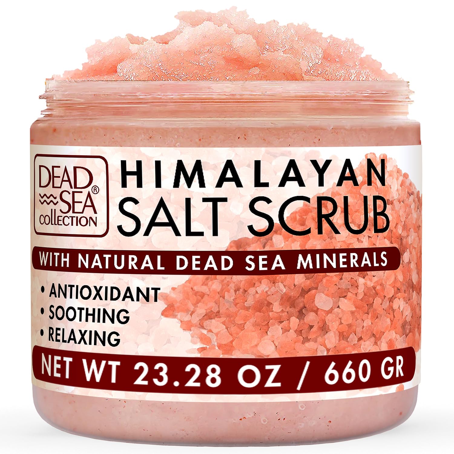 Dead Sea Collection Body Scrub with Himalayan Pink Salt and Dead Sea Minerals ? Hydrating & Moisturising, Softening & Nourishing with Botanical Oils