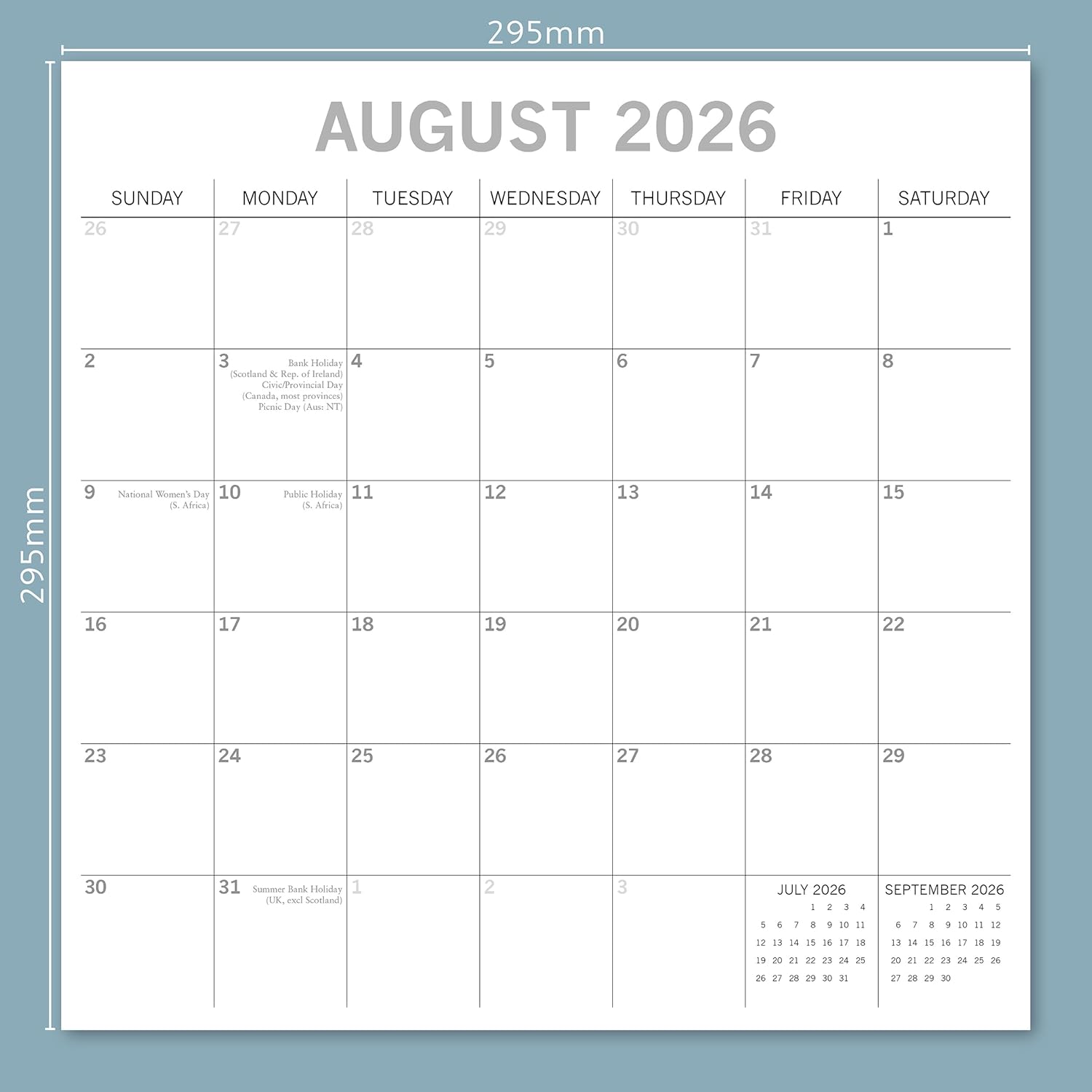 TGSC | William Morris 2026 Calendar 16 Month (Sept 2025-Dec 2026) Family Square Wall Calendar 2026 UK | Planner with Large Grid for Home or Office Organisation - Art 2026/2025 Calendar UK