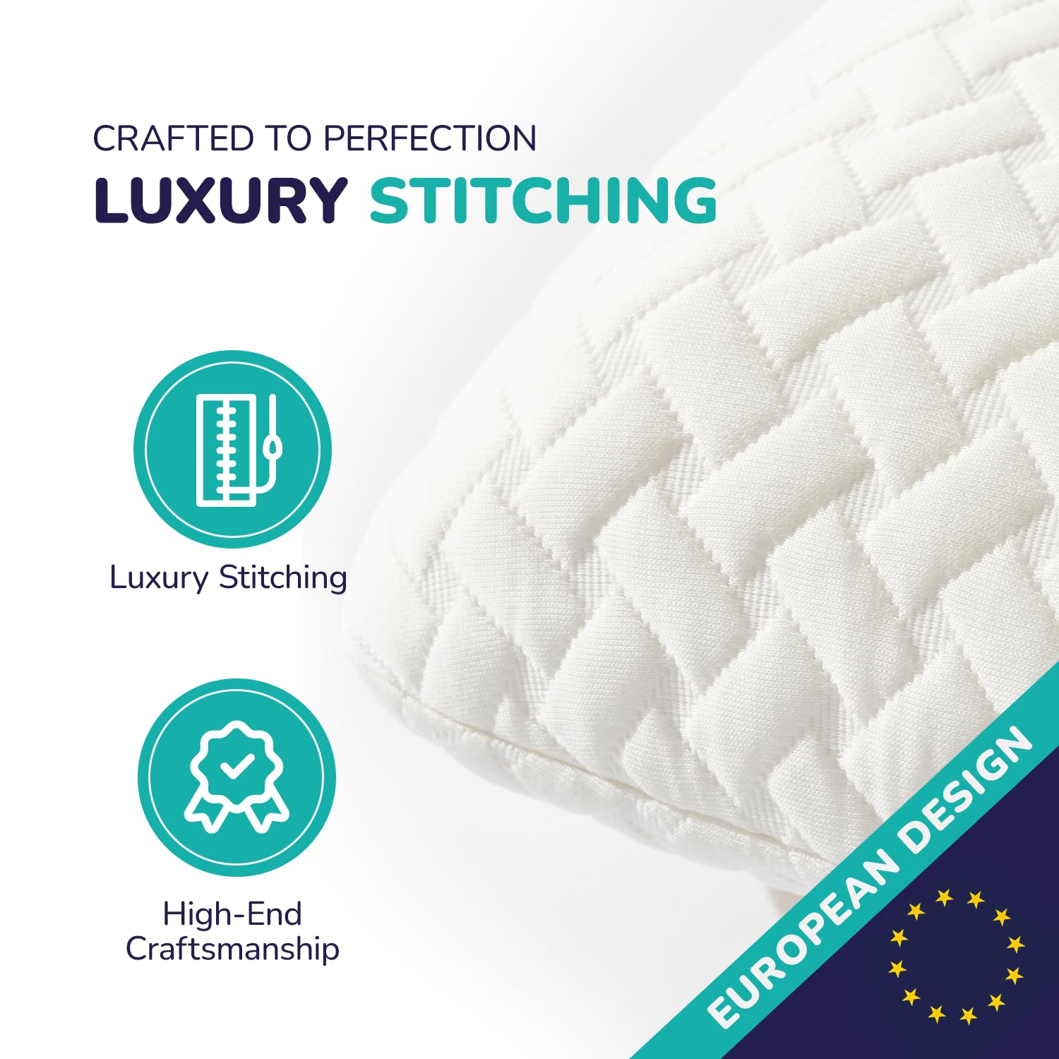 ZenPur Memory Foam Pillow, Orthopedic Pillow for Neck Support, EU Made, Soft version, 2-Pack, Comfortable Side Sleeper Pillow with Bamboo Pillow