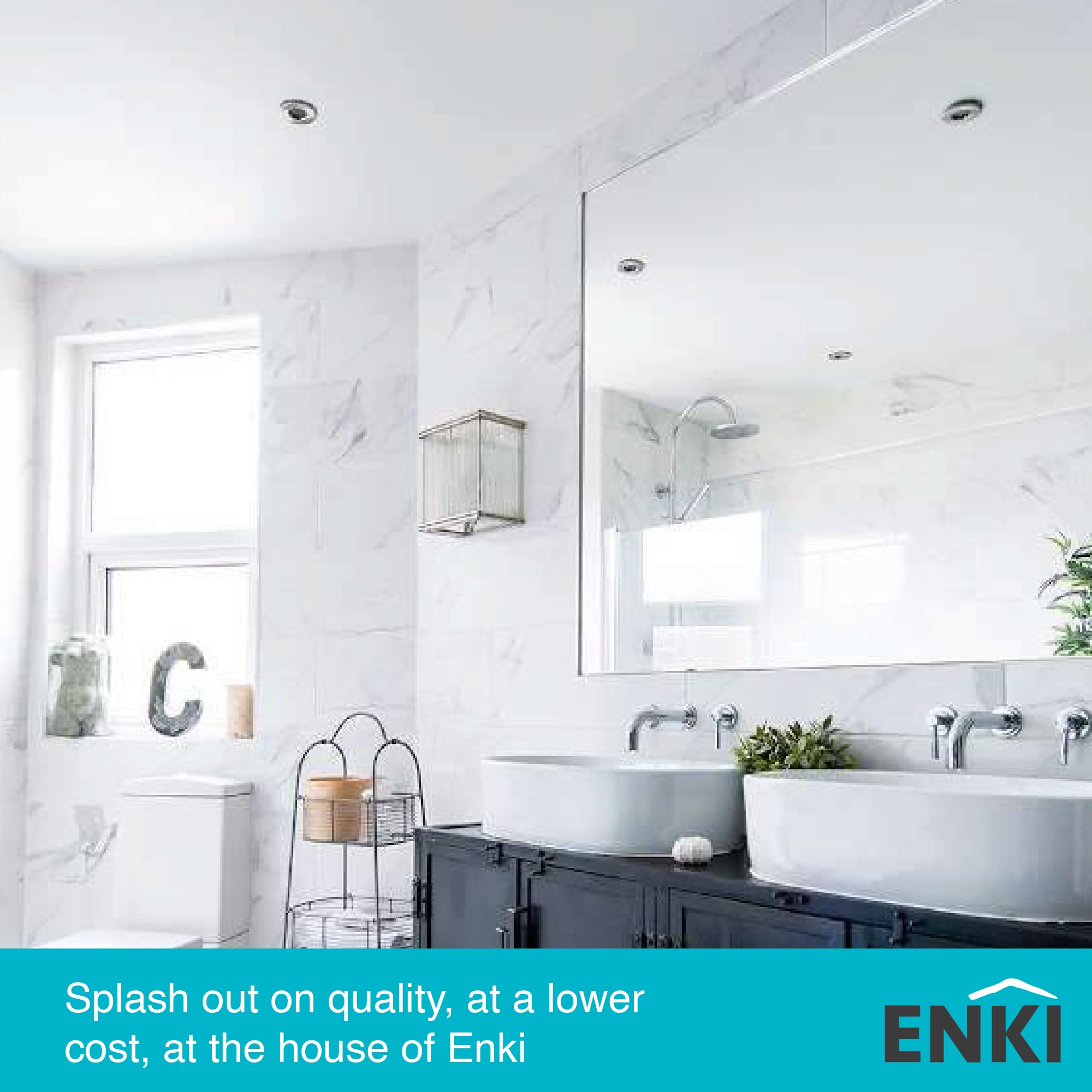 ENKI - Horizon Frameless Arched Polished Edge Glass Wall Mirror (40cm x 60cm) for Bathroom, Bedroom, Living Room & Hallway Durable, Easy to Install,