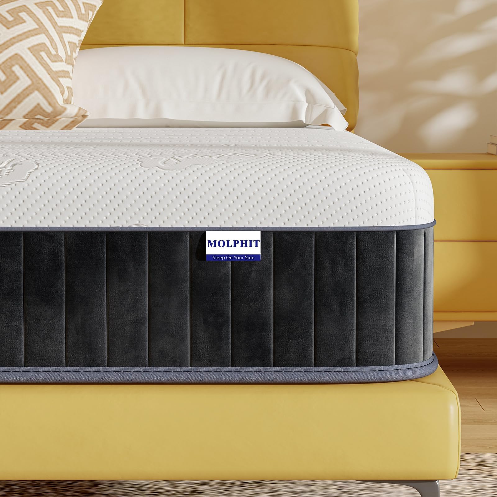 MOLPHIT 10-Inch Single Mattress The Innerspring Hybrid Memory Foam Bed in a Box for Ultimate Support and Pressure ReliefSingle Size Mattress(190 *