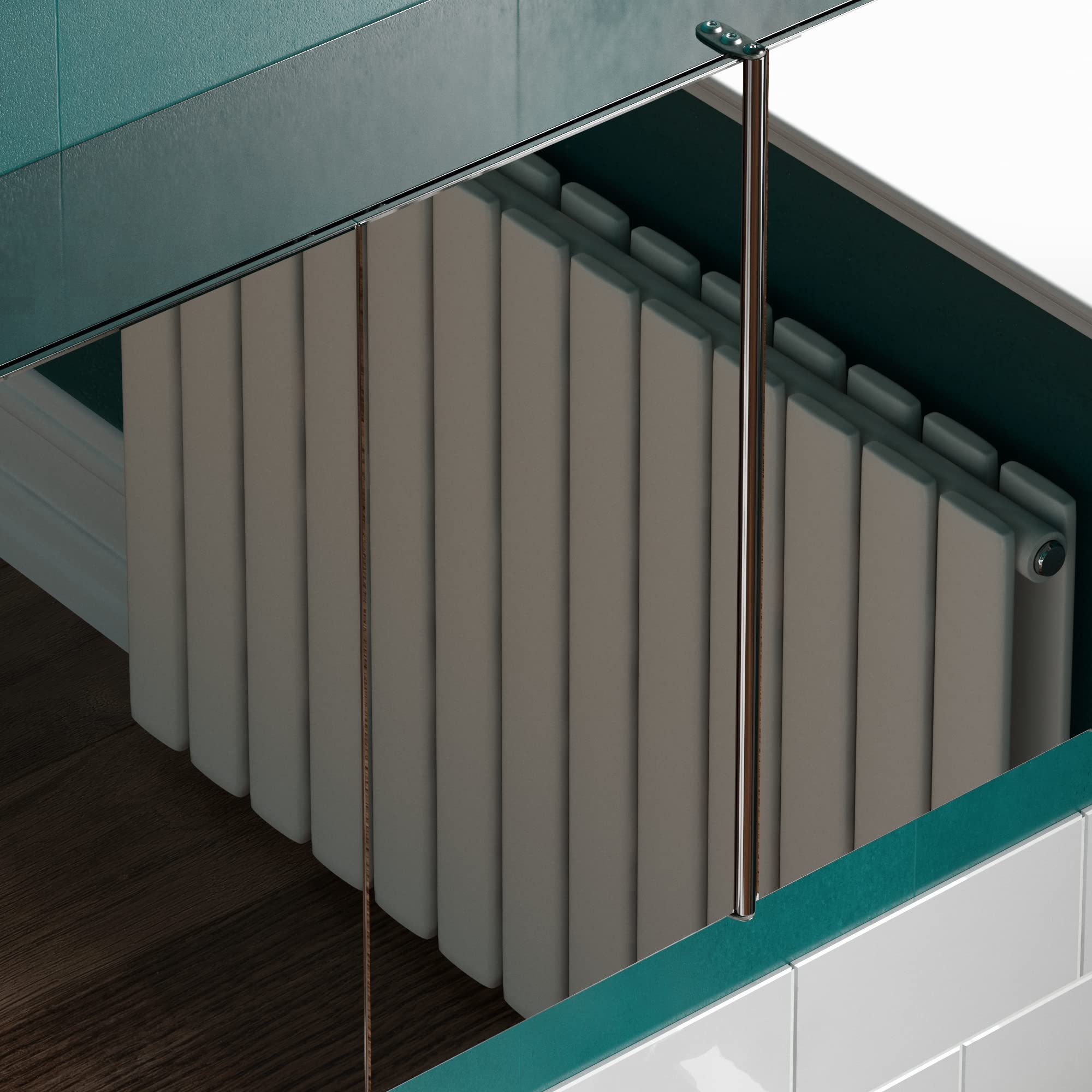 Bath Vida Tiano Bathroom Cabinet Triple Mirror Wall Mounted Stainless Steel Modern Storage Cupboard Unit