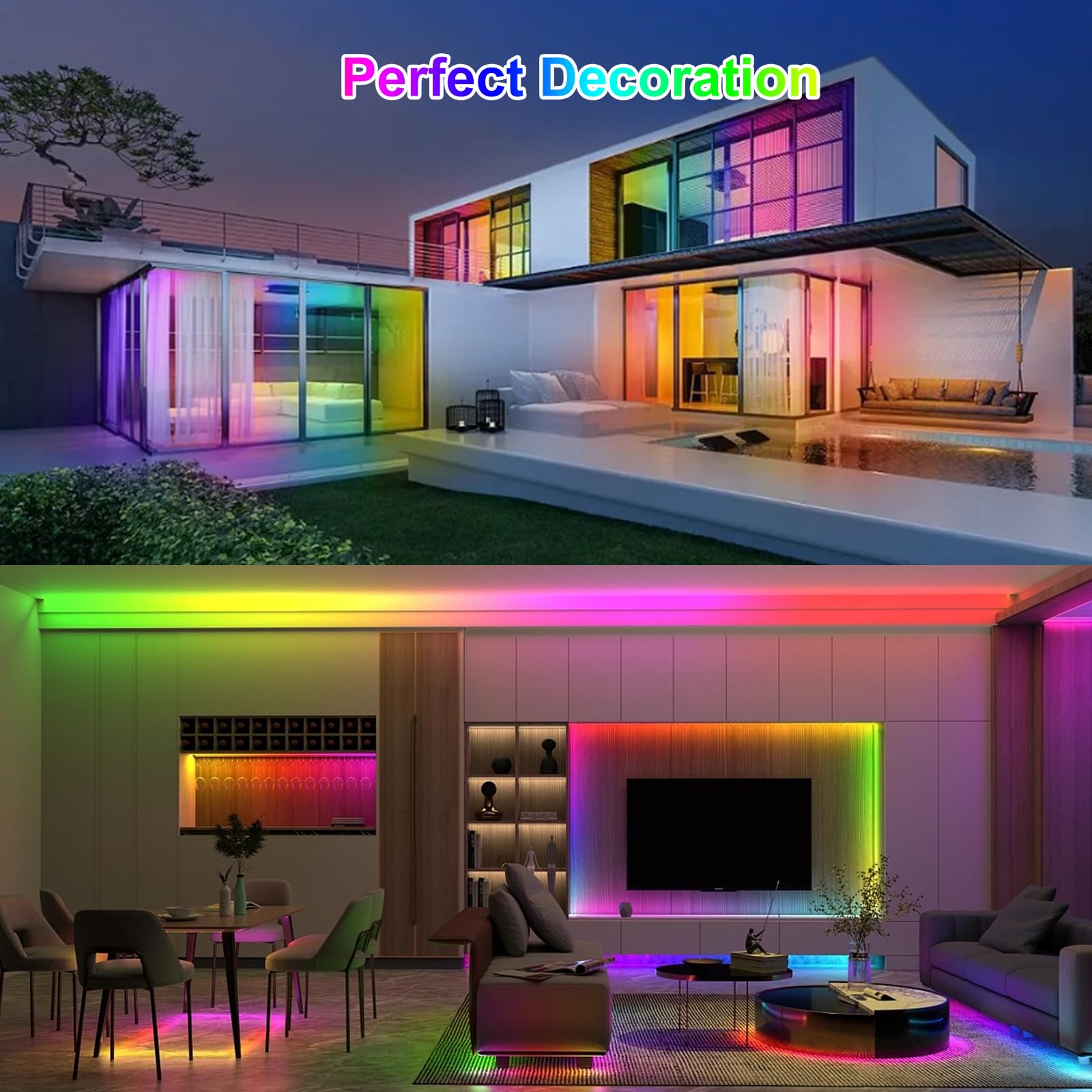 icever WS2812B Flexible LED Lights for PC 16.4FT RGB 5050SMD, Individually Addressable Pixels, PCB Black Foldable, Dream Color for Addressable LED