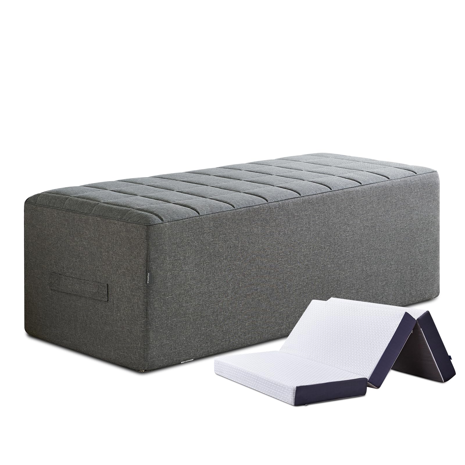 Inofia Folding Mattress Cover, Foldable Mattress Storage Bag, Sofa Bed Cover,Durable Carry Case Fits for 15cm Double Tri Folding Mattress,Washable