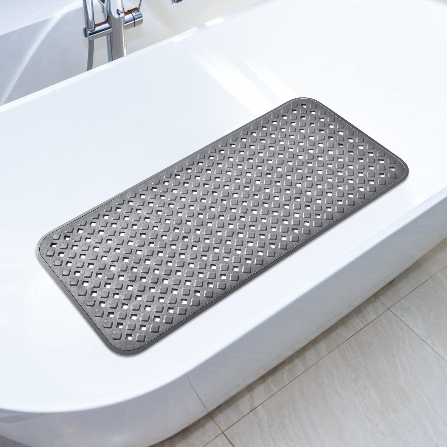 OTraki Non Slip Bath Mat, 88x40cm Long Bath Mat for Tub Anti Mould Shower Mat with Easy Drain Holes Bathtub Mats with 260 Powerful Suction Cups for