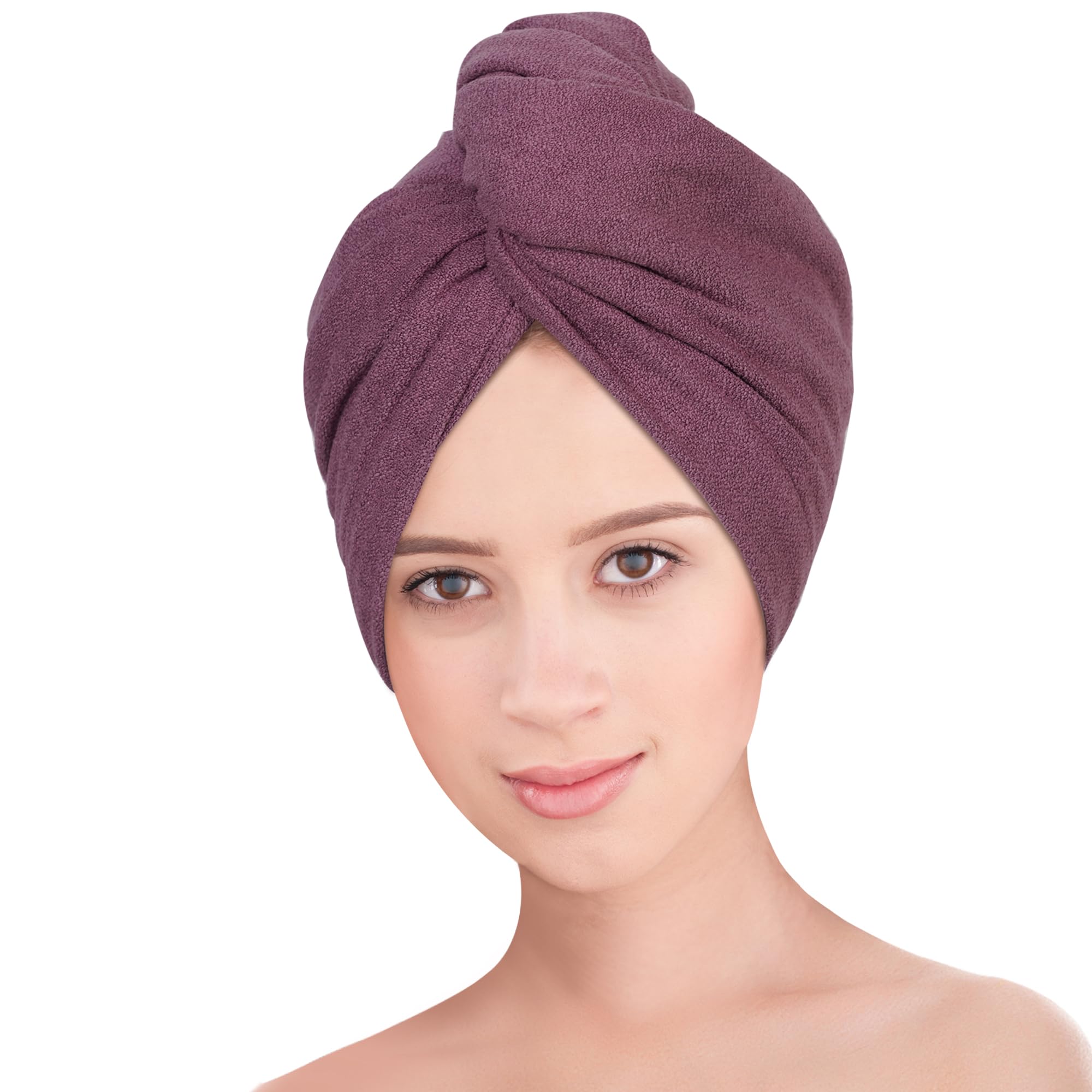 YoulerTex Microfibre Hair Towel Wrap: 1 Pack Large Hair Turban for Long Curly Wet Hair Super Absorbent Anti-Frizz Rapid Head Drying Microfiber Towel
