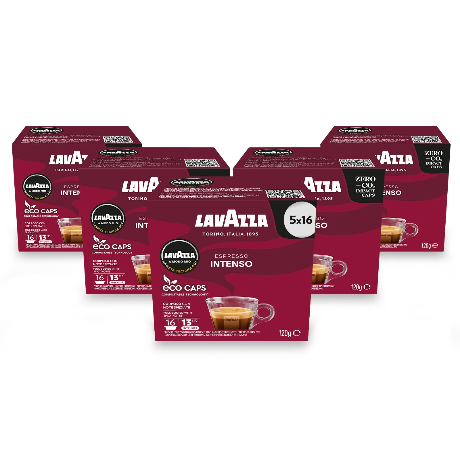 Lavazza A Modo Mio Intenso Coffee Capsules (5 Packs of 16)