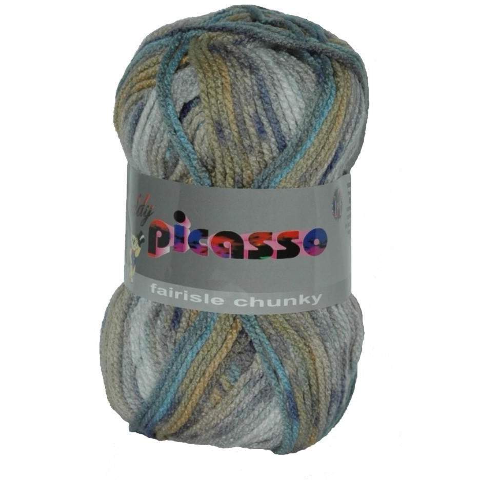 TEDDY PICASSO 100G WOOL blue grey mix 5372