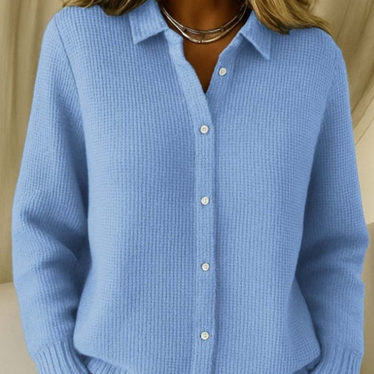 Casual Fashion Button Knitted Lapel Sweater