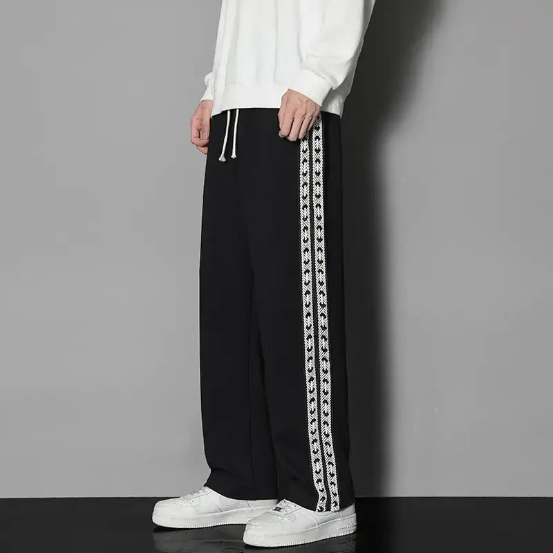 Straight-Leg Elastic Waist Casual Pants – Unisex, Sizes M–4XL