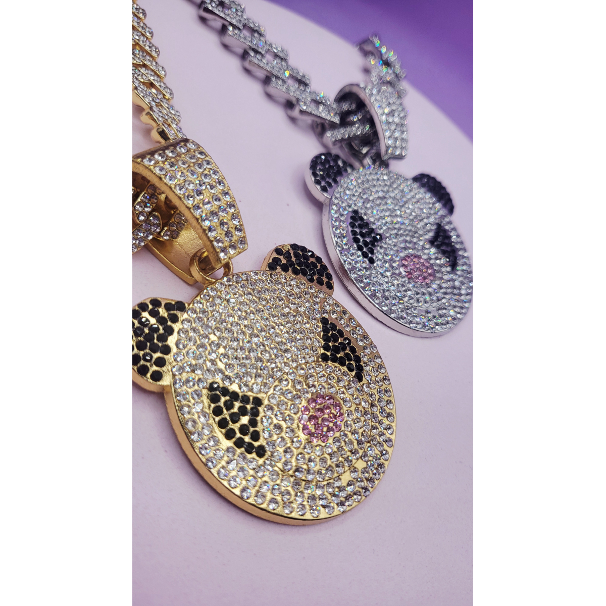Iced Out Crystal Bling Panda Pendant Chain