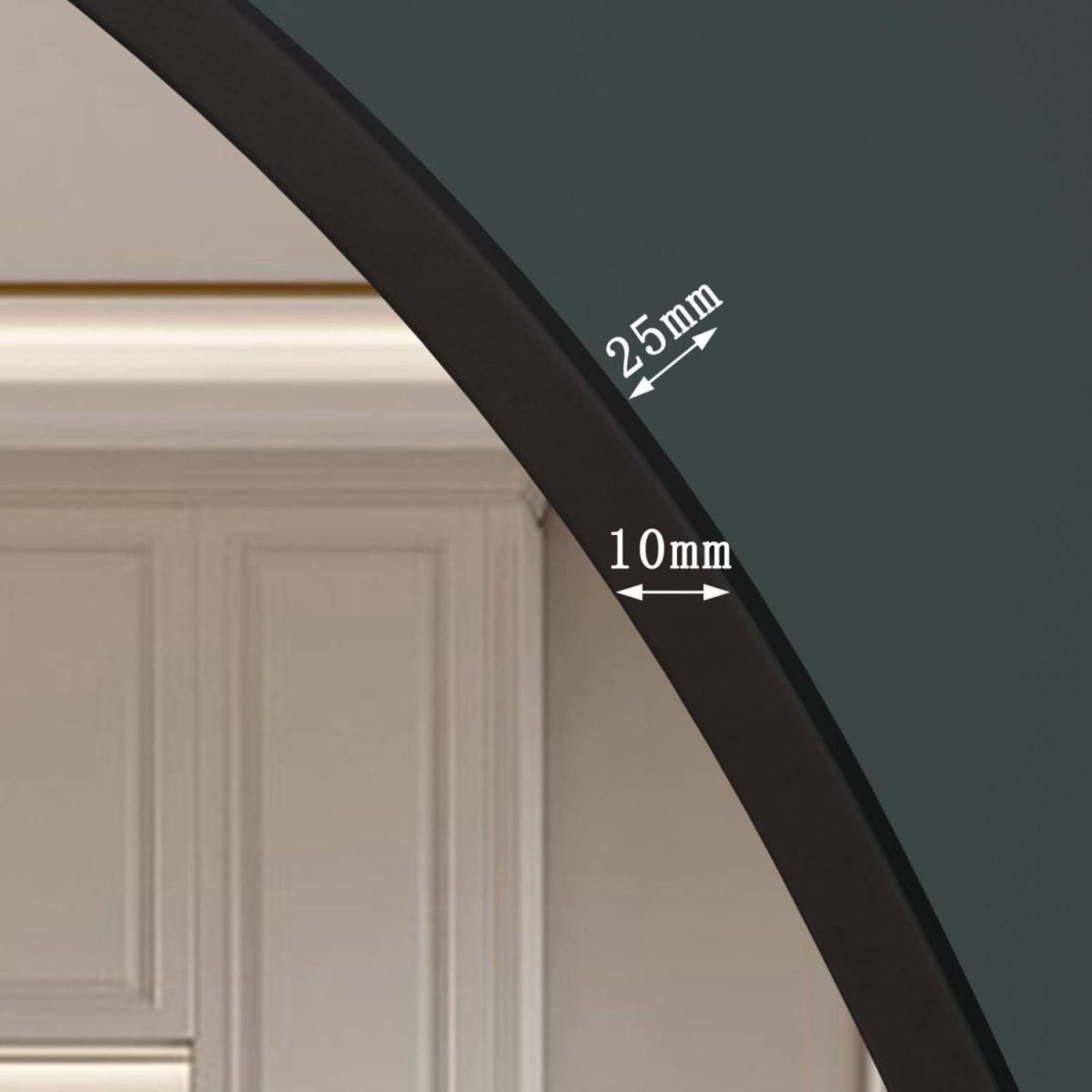 Akiko - Full Length Black Metal Arched Mirror - 160cm x 60cm
