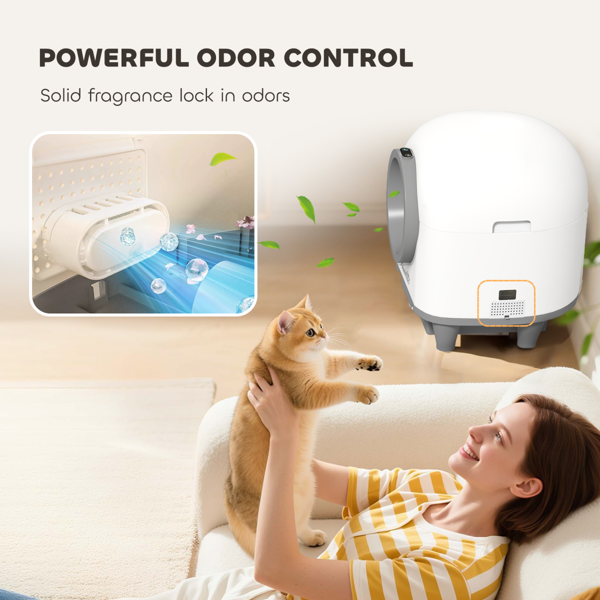 PawHut 80L Self Cleaning Cat Litter Tray with APP Control Safety Protection