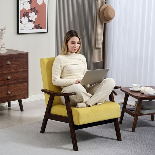 HOMCOM Accent Chair with Stripe, Armchair for Living Room