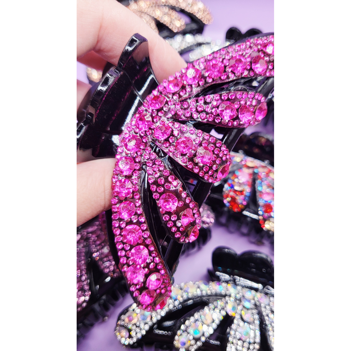 Queen Crystal Hair Clamps Pack of 12