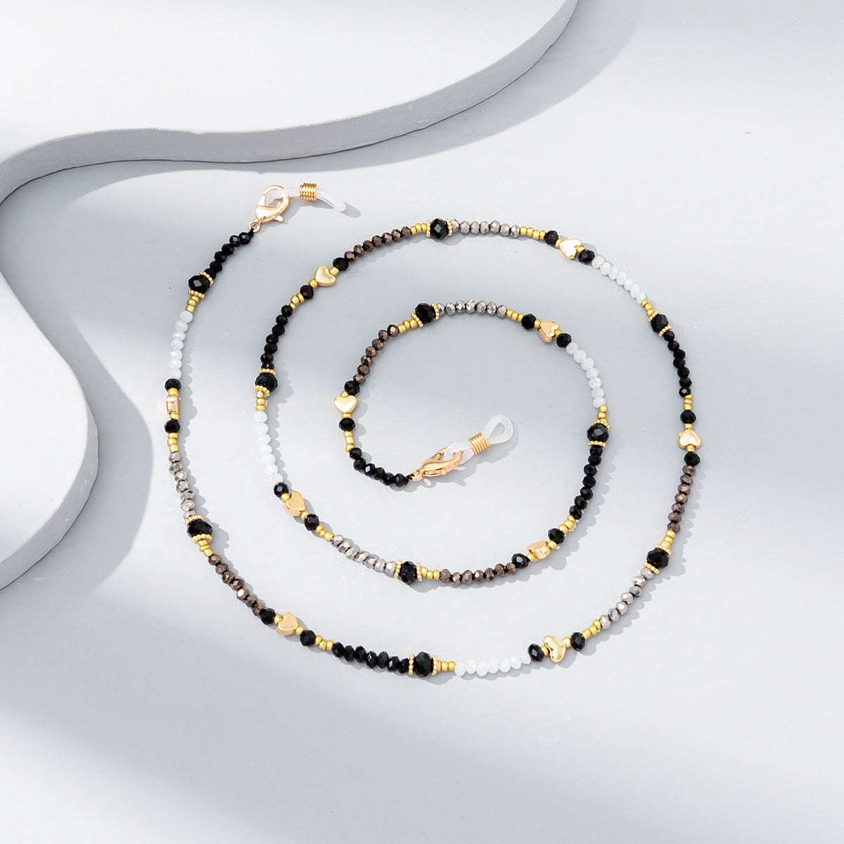 Mixed-color Crystal Beaded Eyeglass Chain, A Fashionable Street Accessory, Is A Ladies' Elegant Eyeglass Rope