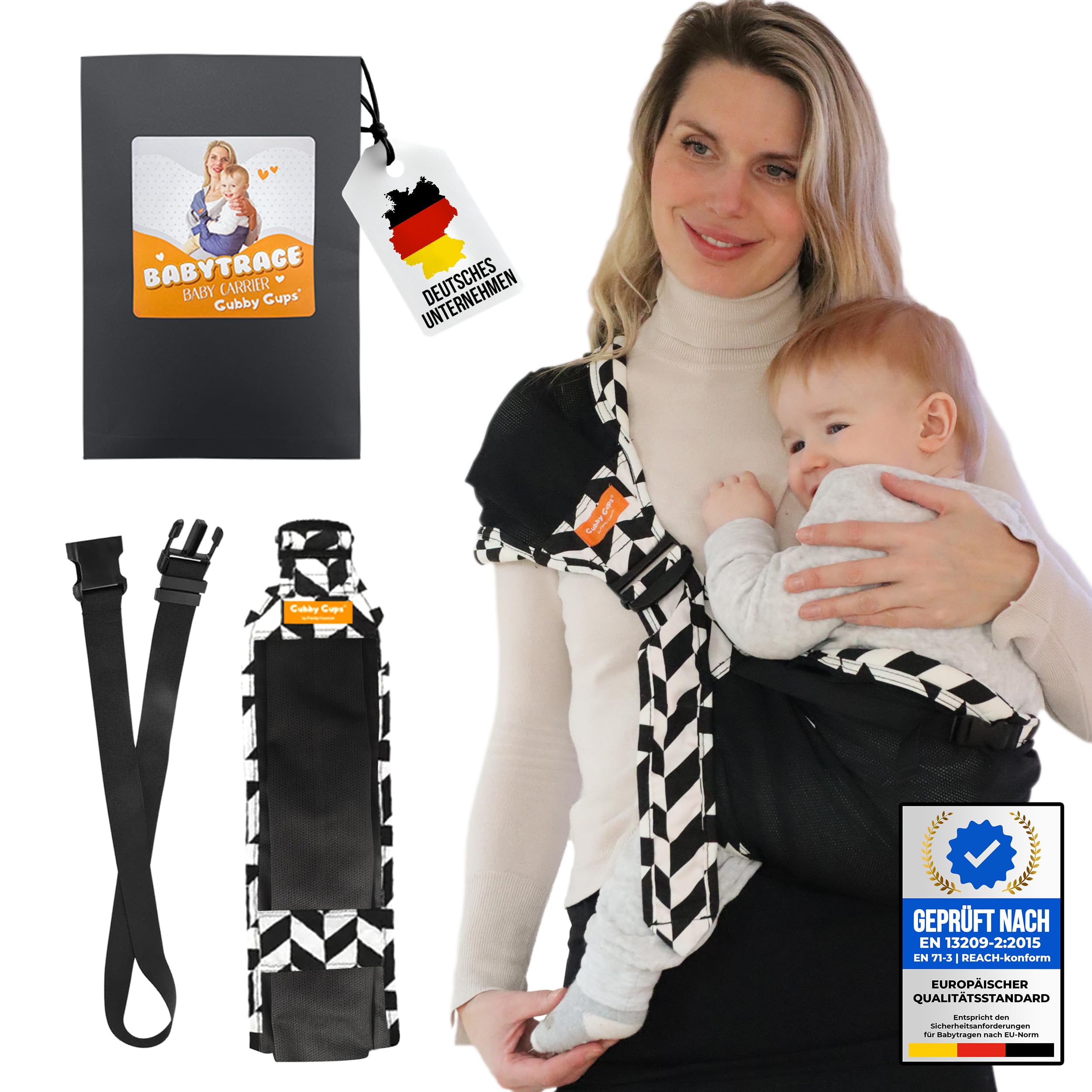 GUBBY GUPS? Ergonomic Practical Baby Carrier V3.0 for Quick Inserts - Sling Baby Newborn Baby Carrier Strap Toddler up to 15 kg, Hip Seat Baby Carrier