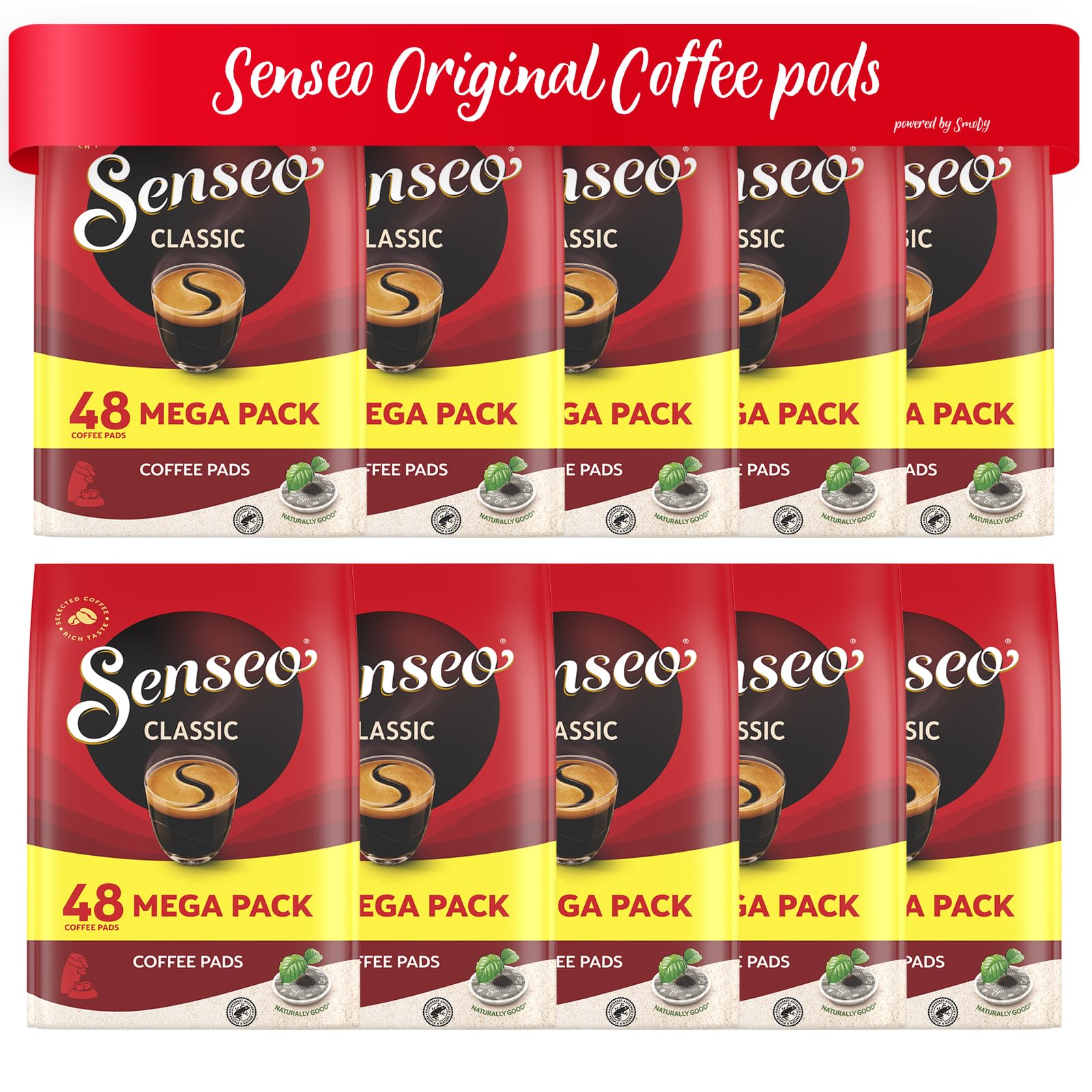 10 x Packs of Senseo Regular Coffee Capsules (48 Capsules)