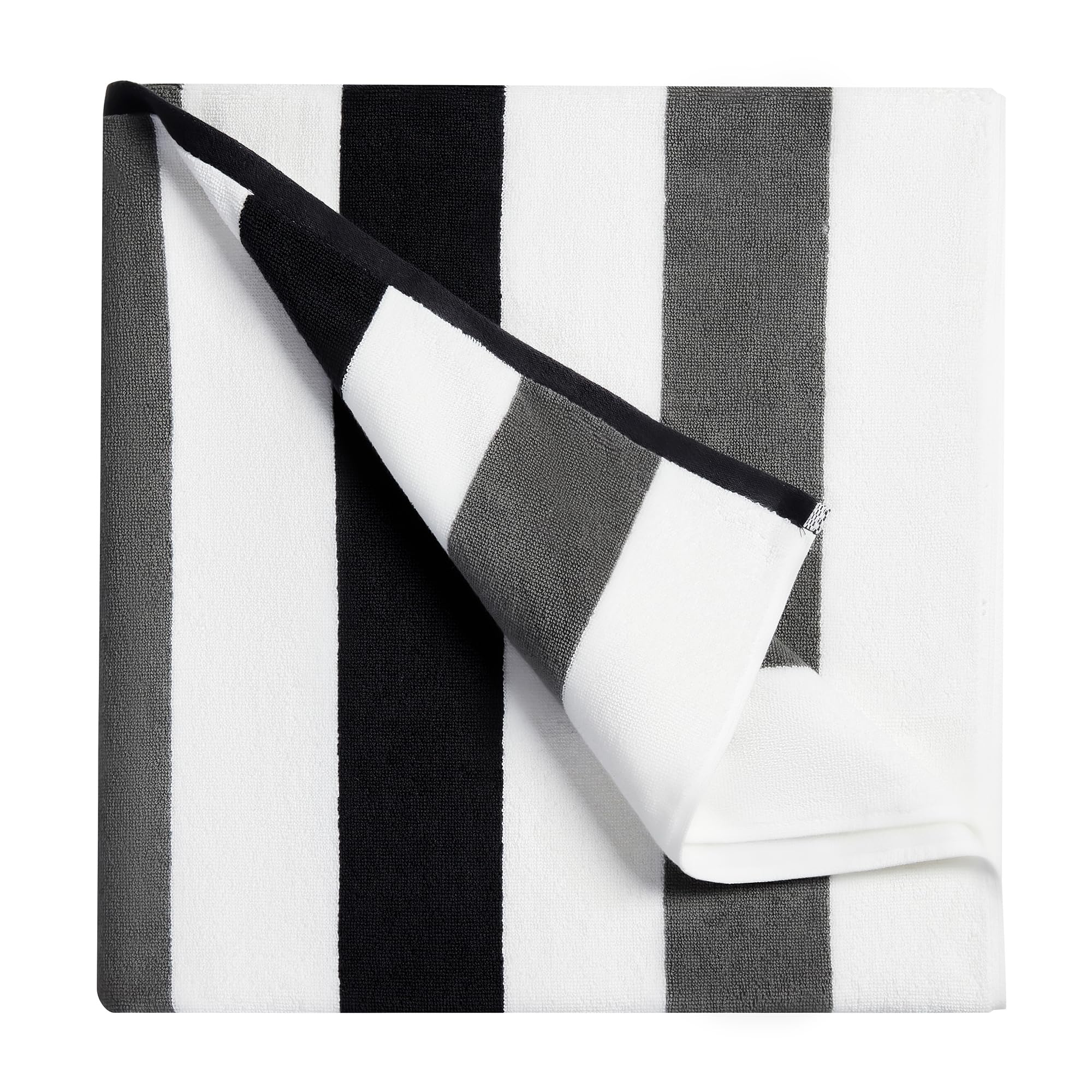 Bornbay Cotton Oversized Beach Towel - Extra Large 40"X70" Plush Thick Mens Beach Towel, XL Fluffy Stripe Gray Pool Towels for Adults Mens Women