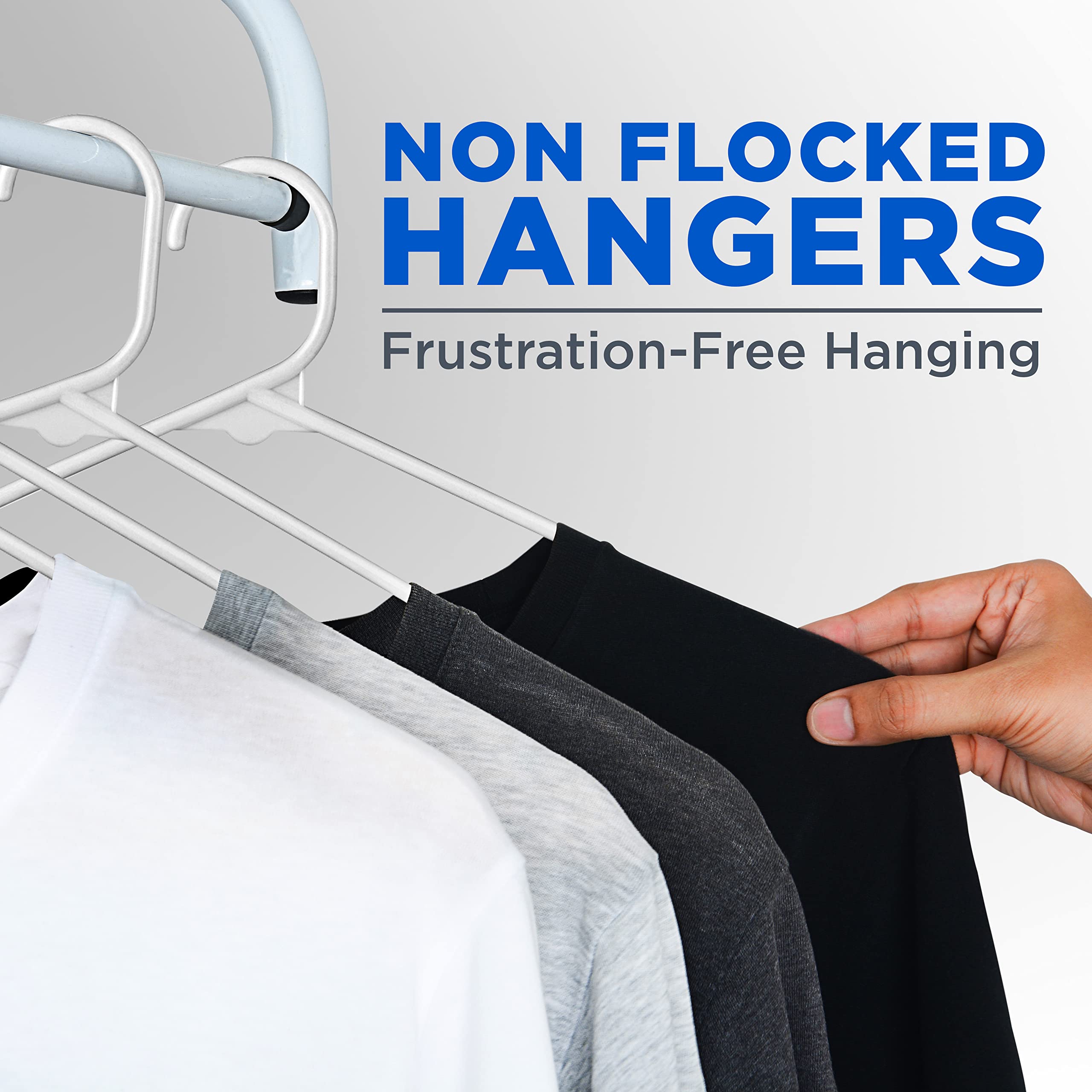 SereneLife, Plastic Coat Hangers, White Plastic Hangers, Plastic Hangers 100 Pack, Heavy Duty Clothes Hangers, Non-slip plastic Hangers for Clothes