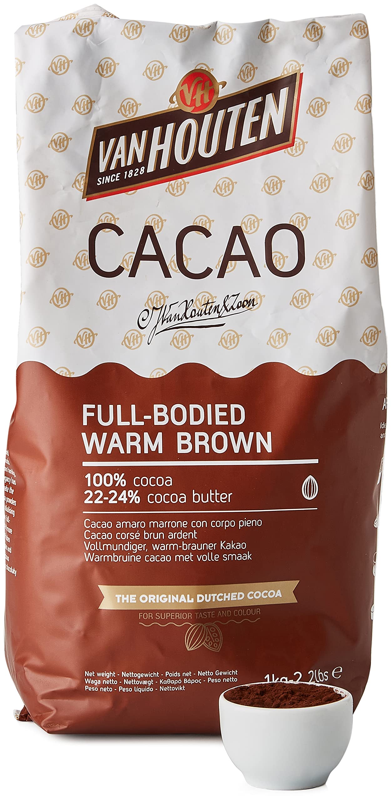 Van Houten Cacao Full-Bodied Warm Brown 1kg