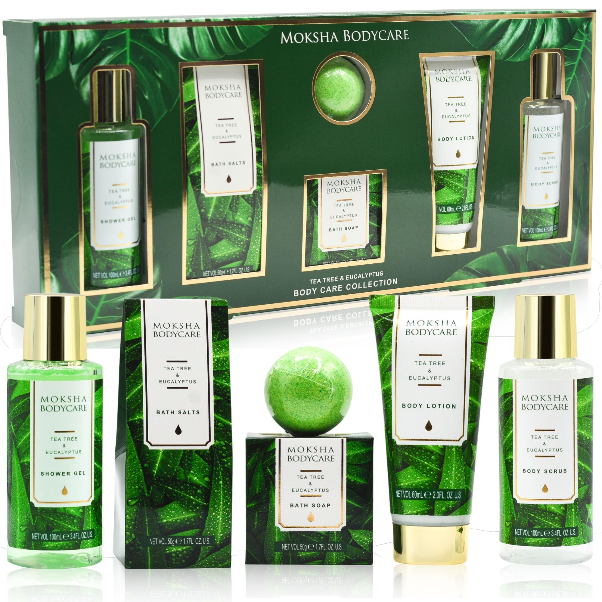 Spa Gift Sets for Women, Tea Tree Bath Gift Set with Body Lotion, Shower Gel, Spa Sets Gifts, Pamper Gifts for Women, Birthday Gifts Mothers Day