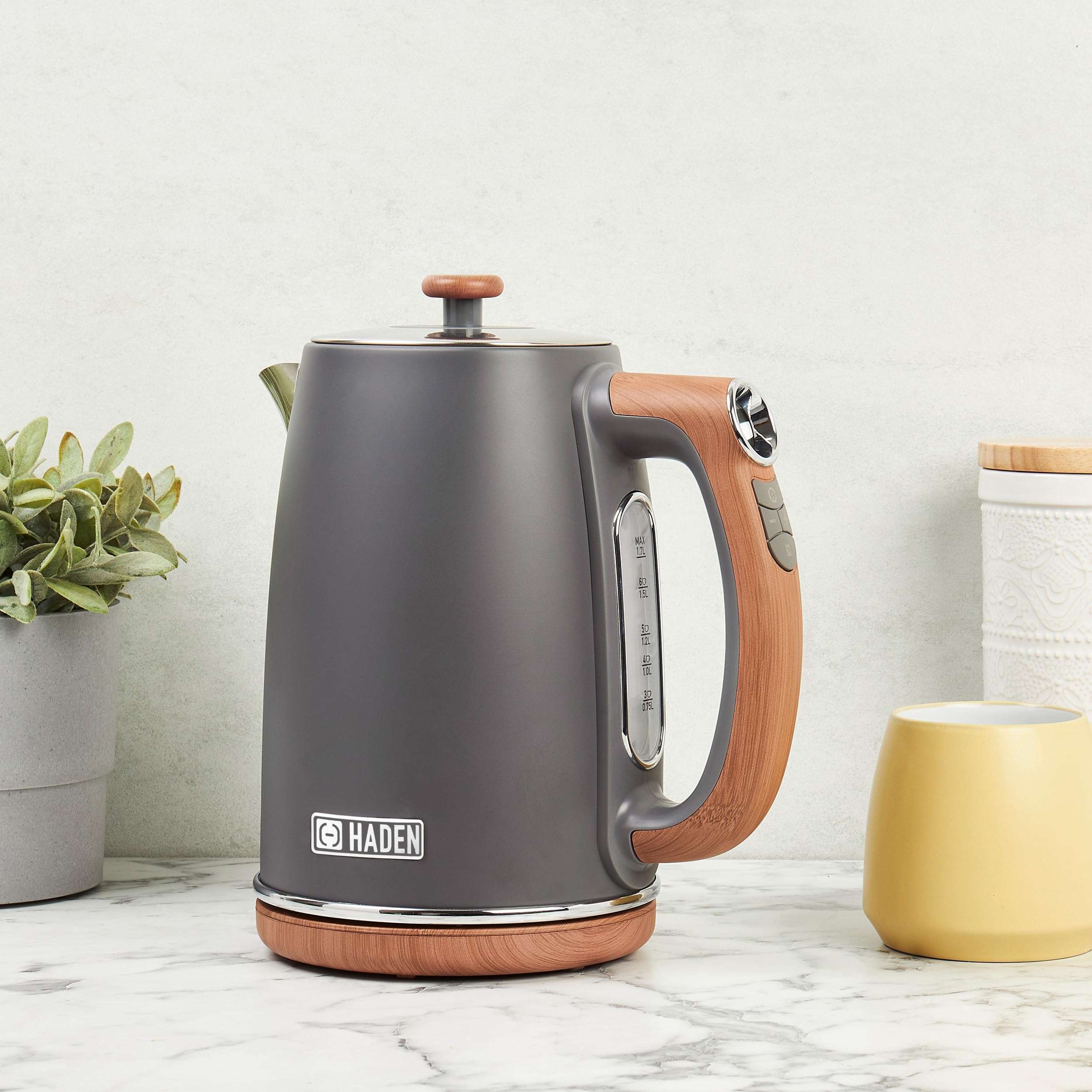 Haden Dorchester Temperature Control Kettle 1.7L Digital LCD Display - 3000W Fast Boil Cordless 360 Base BPA-Free and Easy to Clean