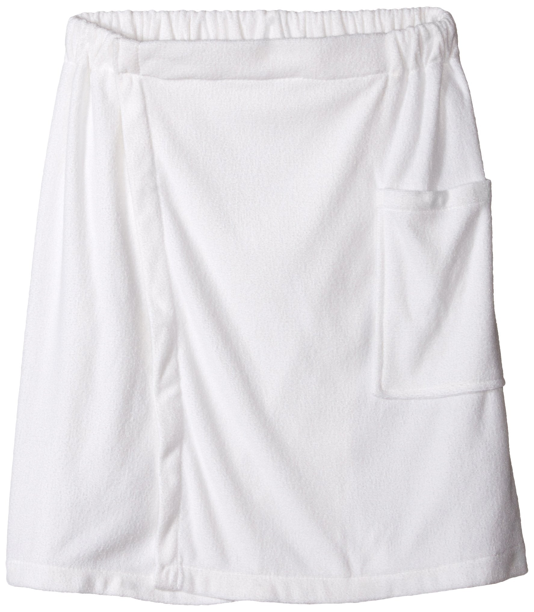 DII Men's Adjustable Shower Wrap with Velcro, 54x20, White