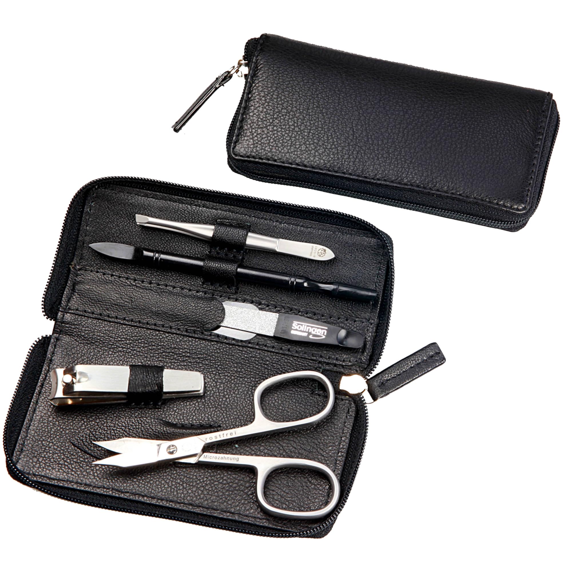 Sonnenschein by Hans Kniebes Manicure Set 5 Pieces Nail Scissors, Nail Clippers, Nail File, Tweezers, Manicure Hoof Stick, Stainless Steel, Nail Care