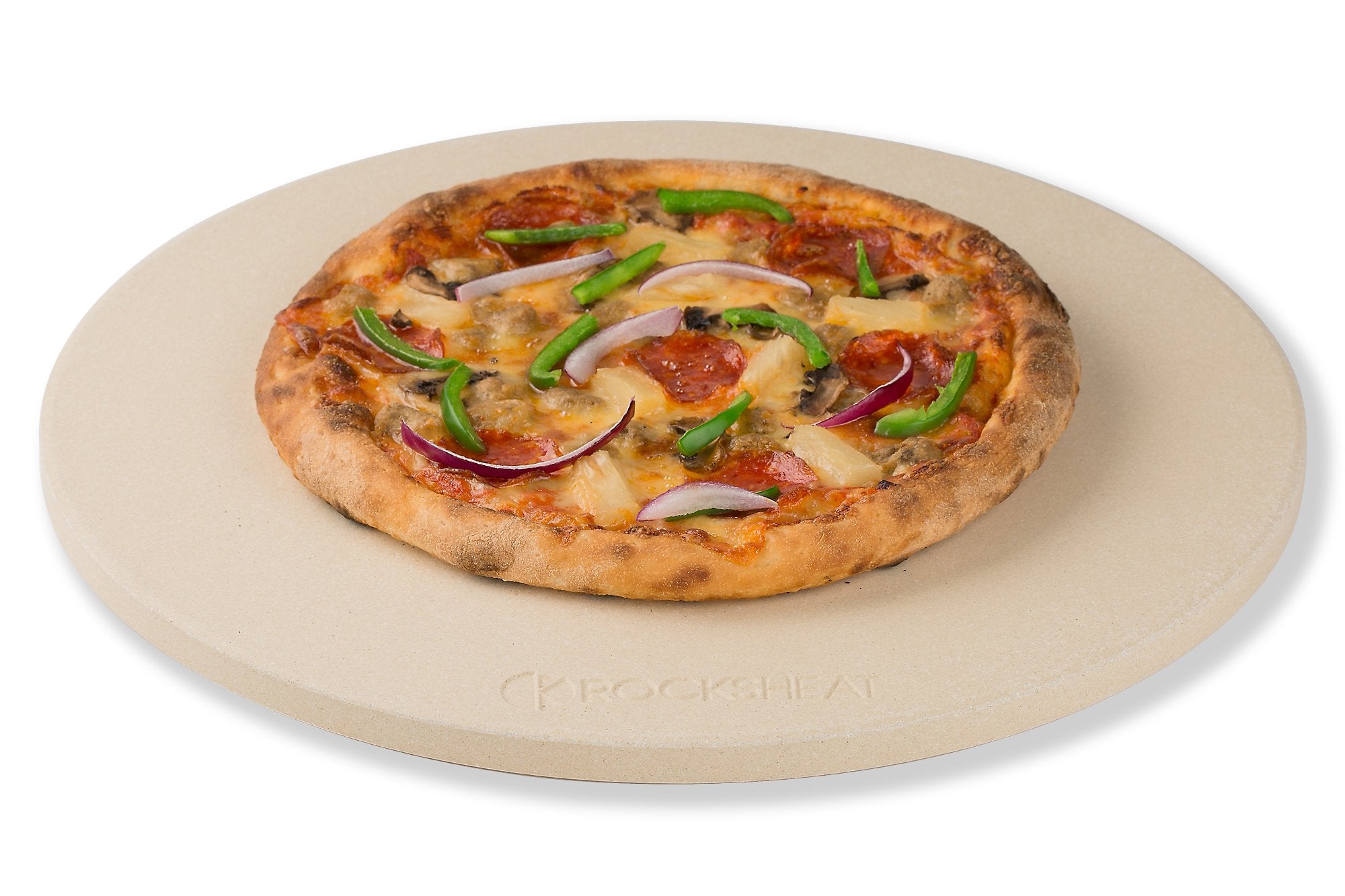 ROCKSHEAT 36 x 1.5 cm 14.2" Round Pizza Stone, Cordierite Pizza Stone for Oven Grill BBQ, Food Grade Baking Stone for Pizza and Bread, Outdoor Pizza