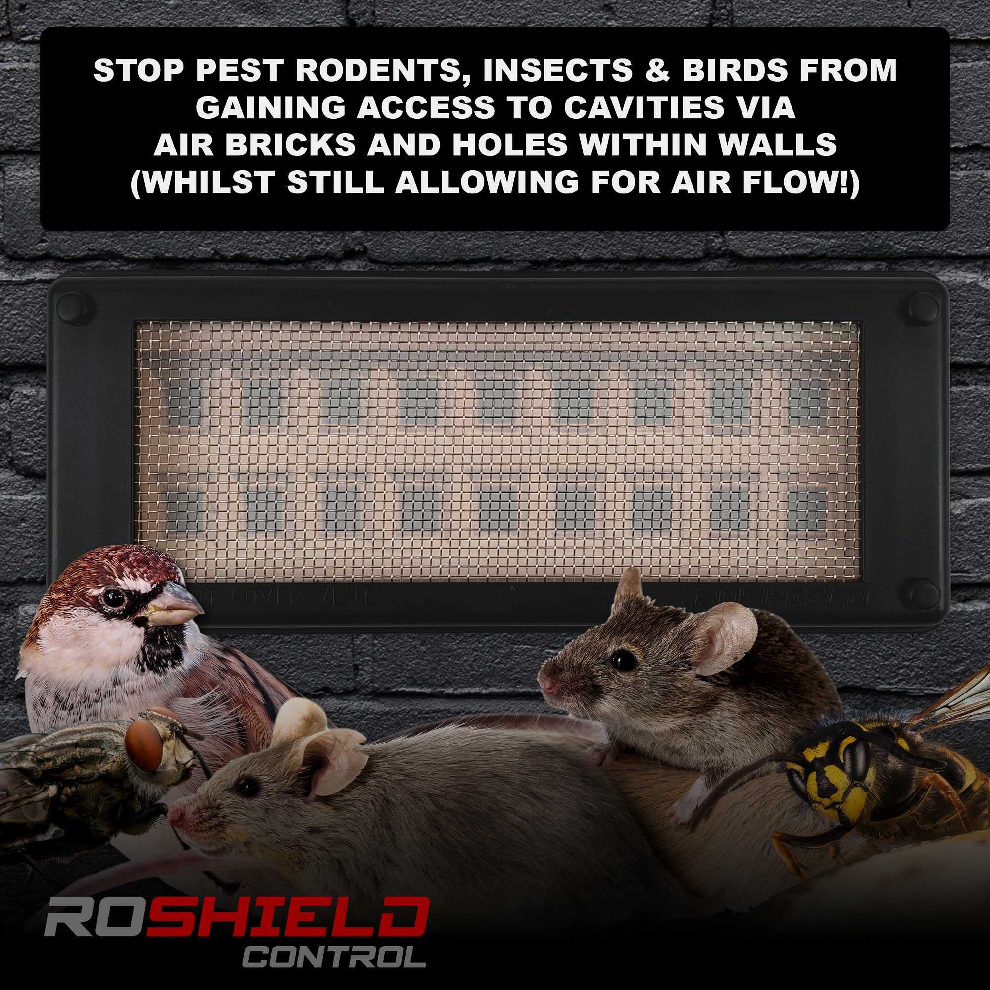 Roshield Pest Proofing Air Brick Mesh Vent Cover | Mouse Insect Rodent Control Prevention x 10 (Brown, Standard)