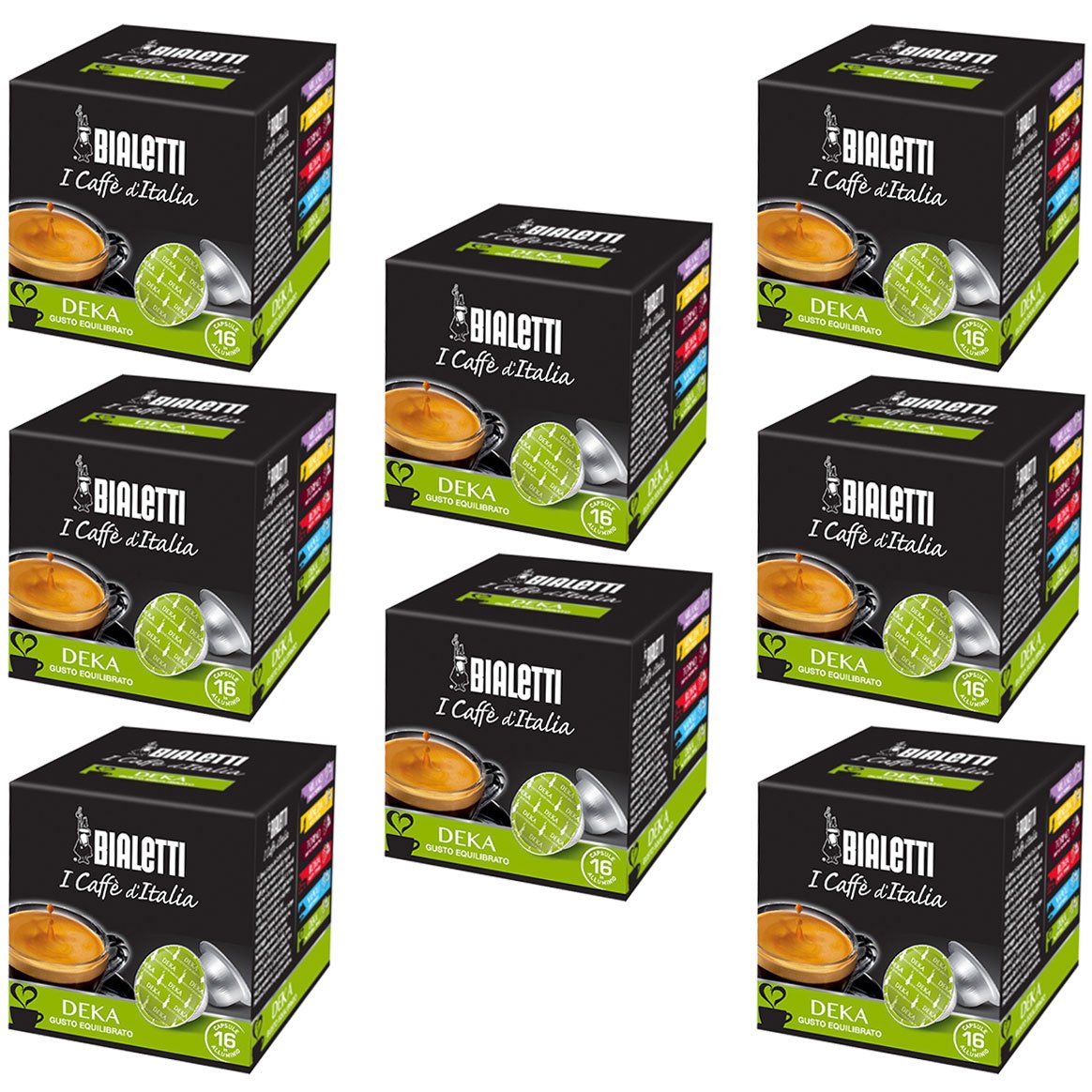 Bialetti Caffe? d?Italia Coffee Capsules (Pack of 8 (128 Capsules), Deca)