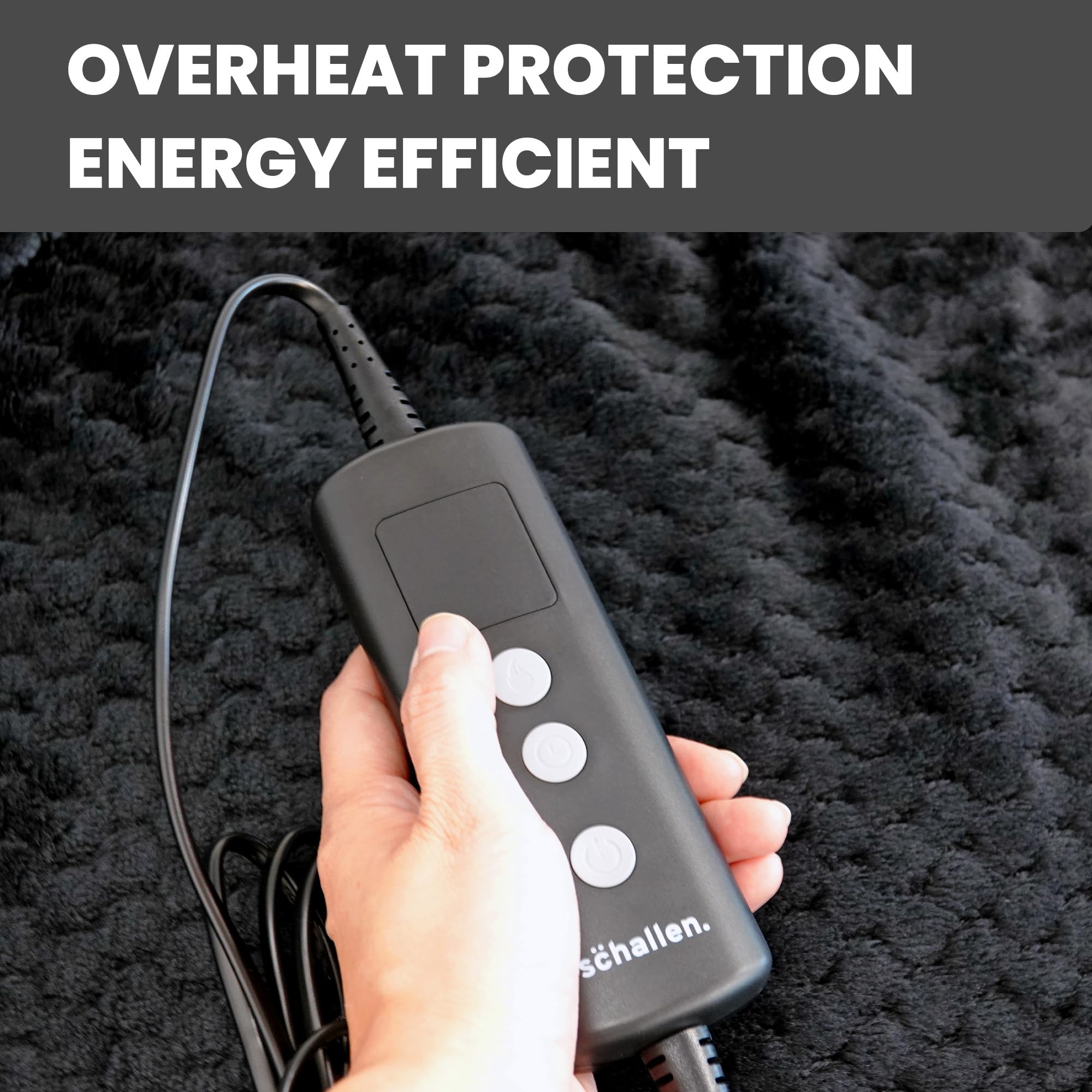 Schallen Waffle Soft Fleece Heated Electric Throw Over Blanket Honeycomb Overblanket with Timer and 10 Heat Settings for Sofa and Bed | Machine