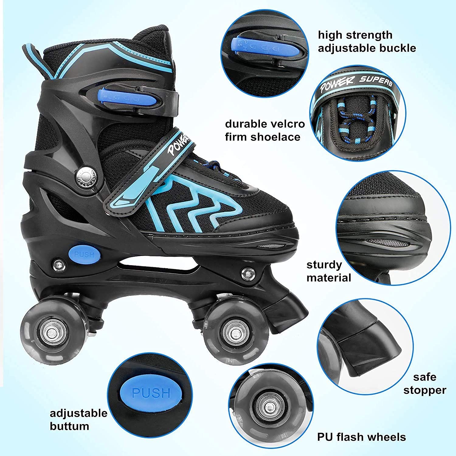 Roller Skates for Kids Adjustable Kids Roller Skates with Light Up Wheels, Fun Illuminating for Boys Girls, Suitable for Both Indoor and Outdoor Use