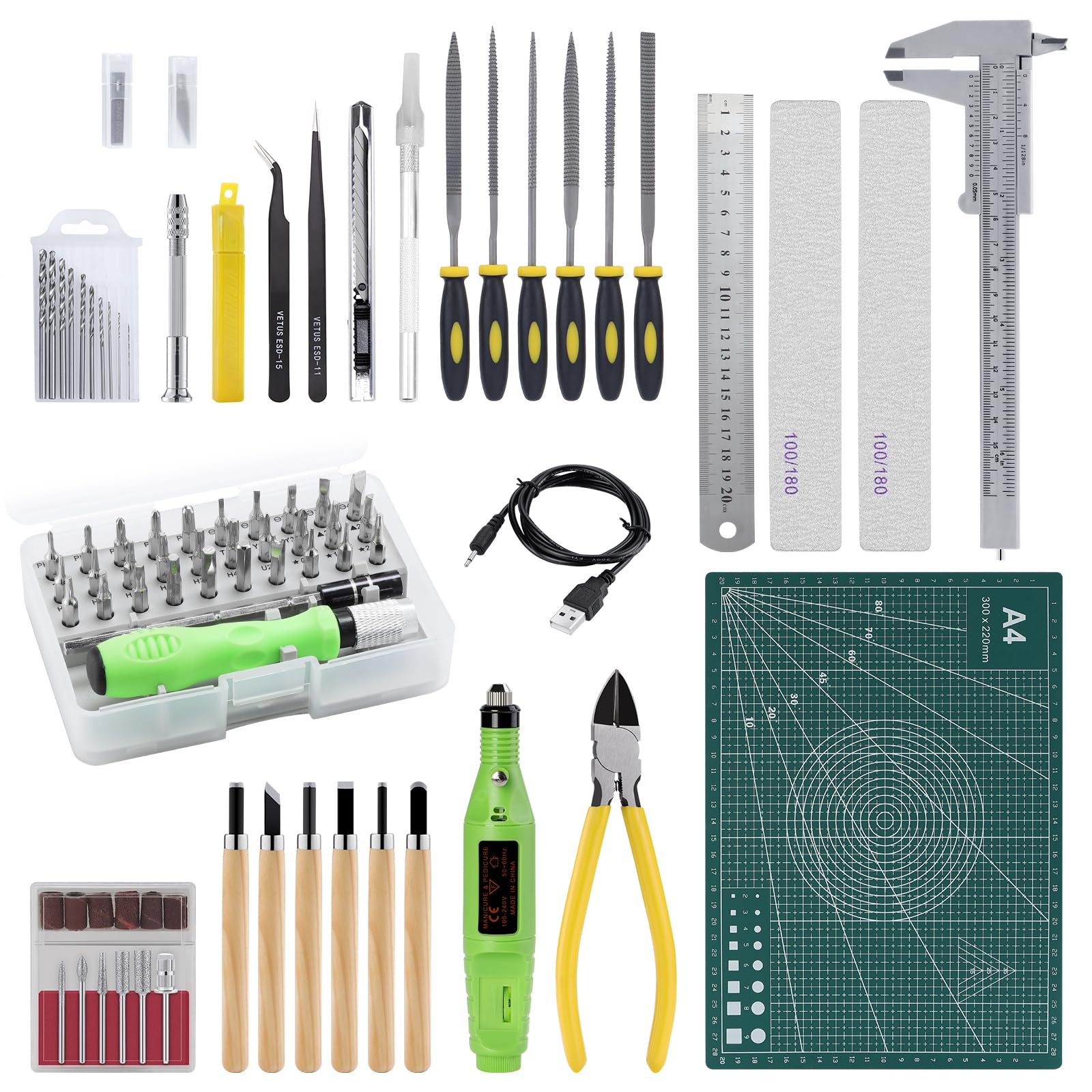 Coptiner 109PCS Gundam Model Tools Kit, Craft Set Model, Hobby Basic Tools for Gundam Model Building , Repairing and Fixing, Arts and crafts with a