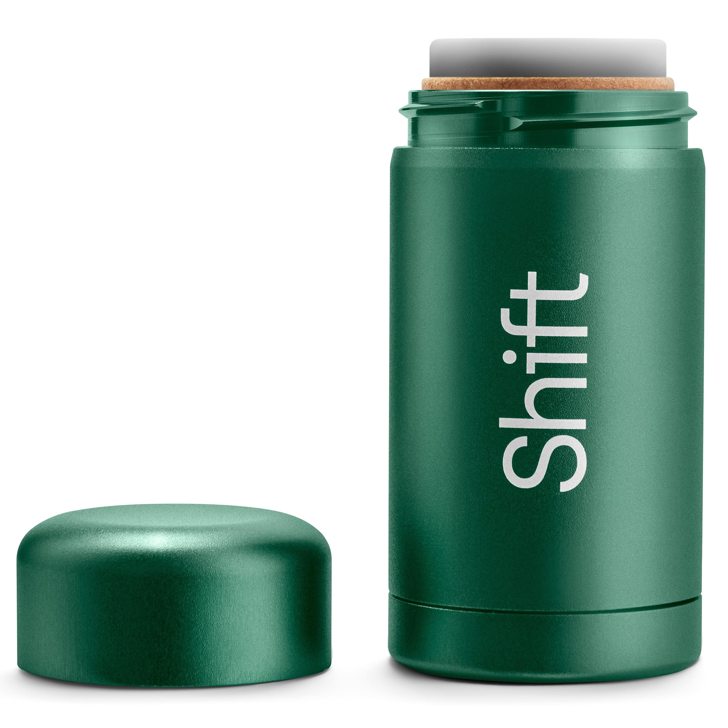 Shift - 100% Plastic Free, Natural Refillable Deodorant Set - Green Shell - Sage & Sea Salt Refill - No Aluminium, No Baking Soda