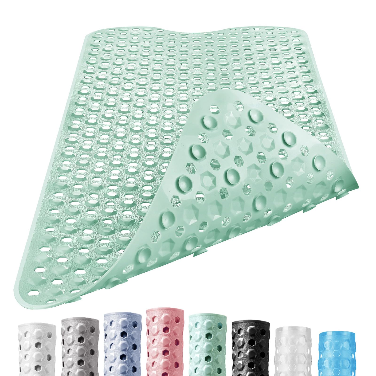 DOPROP 100x40cm Extra Long Non-Slip Bathtub Mat for Inside Bath - Premium Vinyl Shower Mat with Strong Suction Cups & Drain Holes, Bath Mat for