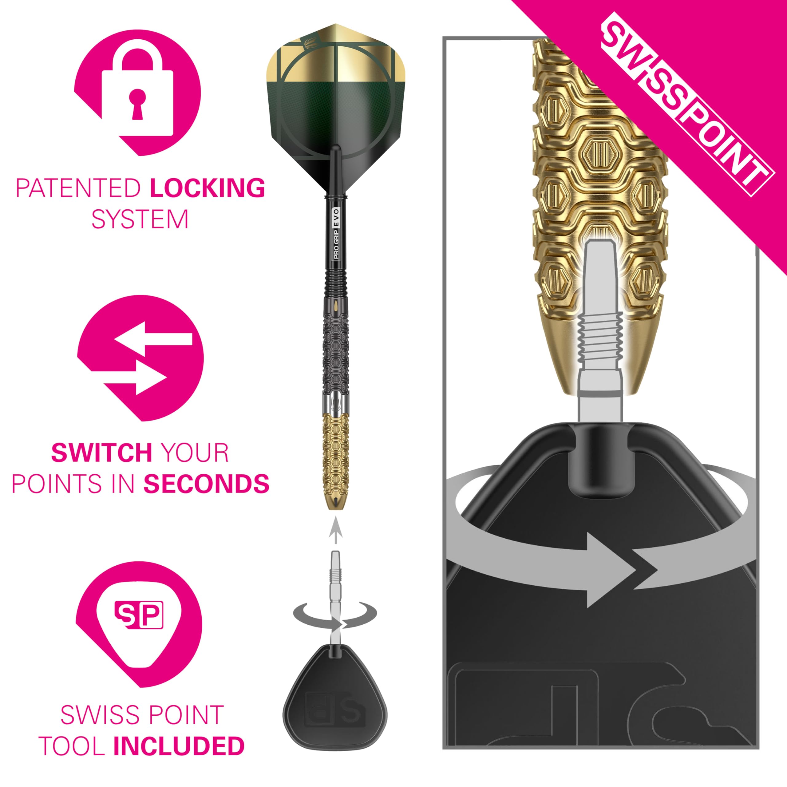TARGET Darts Cult Envy 03 24G 90% Tungsten Swiss Point Steel Tip Darts Set