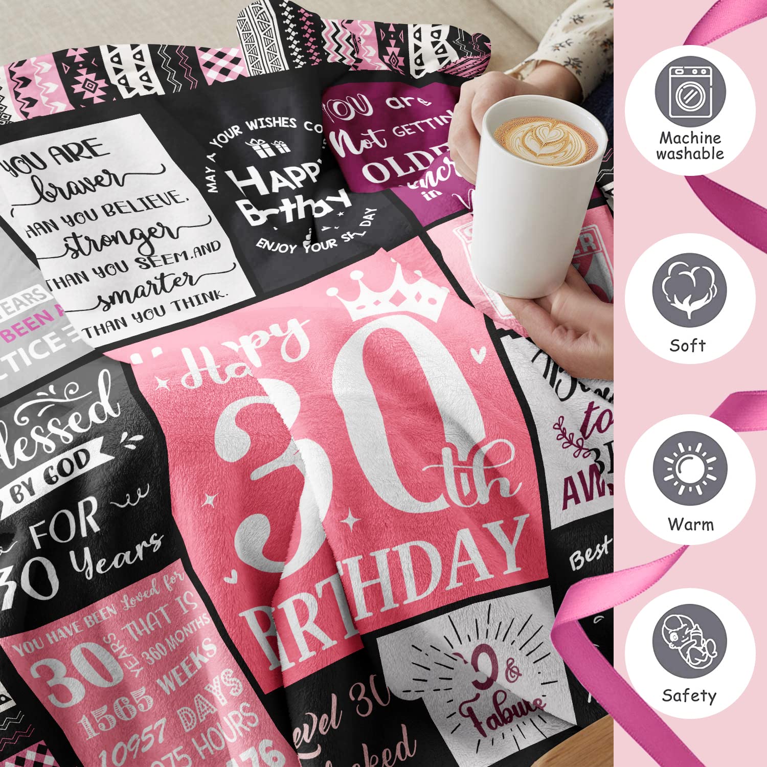 30th Birthday Gifts for Her, 30th Birthday Decorations for Women, Happy 30th Birthday Gifts for Women, 30 Year Old Birthday Gift for 30 Year Old