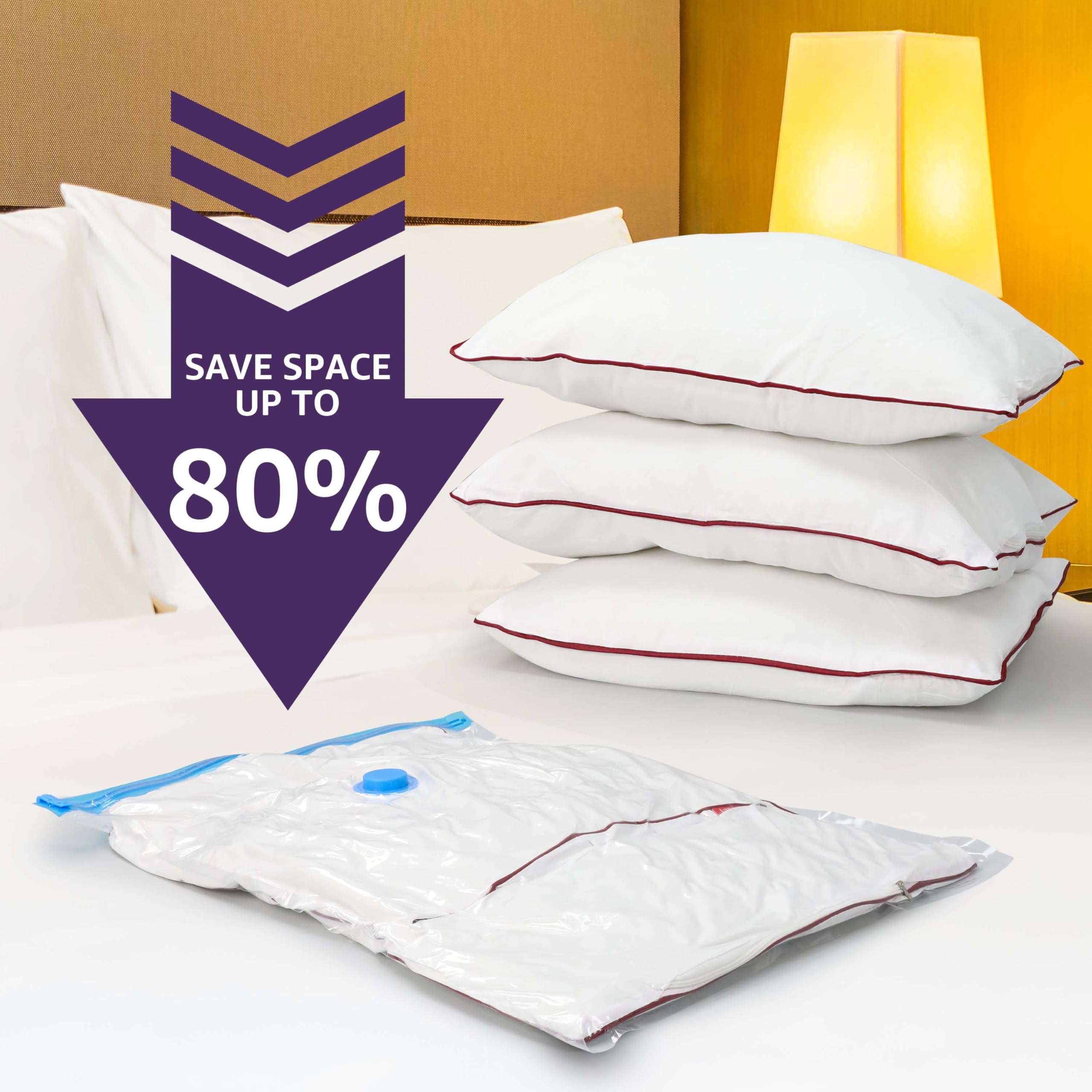 Simple Deluxe Vacuum Storage Bags 32 Pack Family Bundle | 5x Jumbo(70x100cm)/5x Large/6x Medium/6x Small/10x Roll-Up Bags with Hand Pump for Underbed