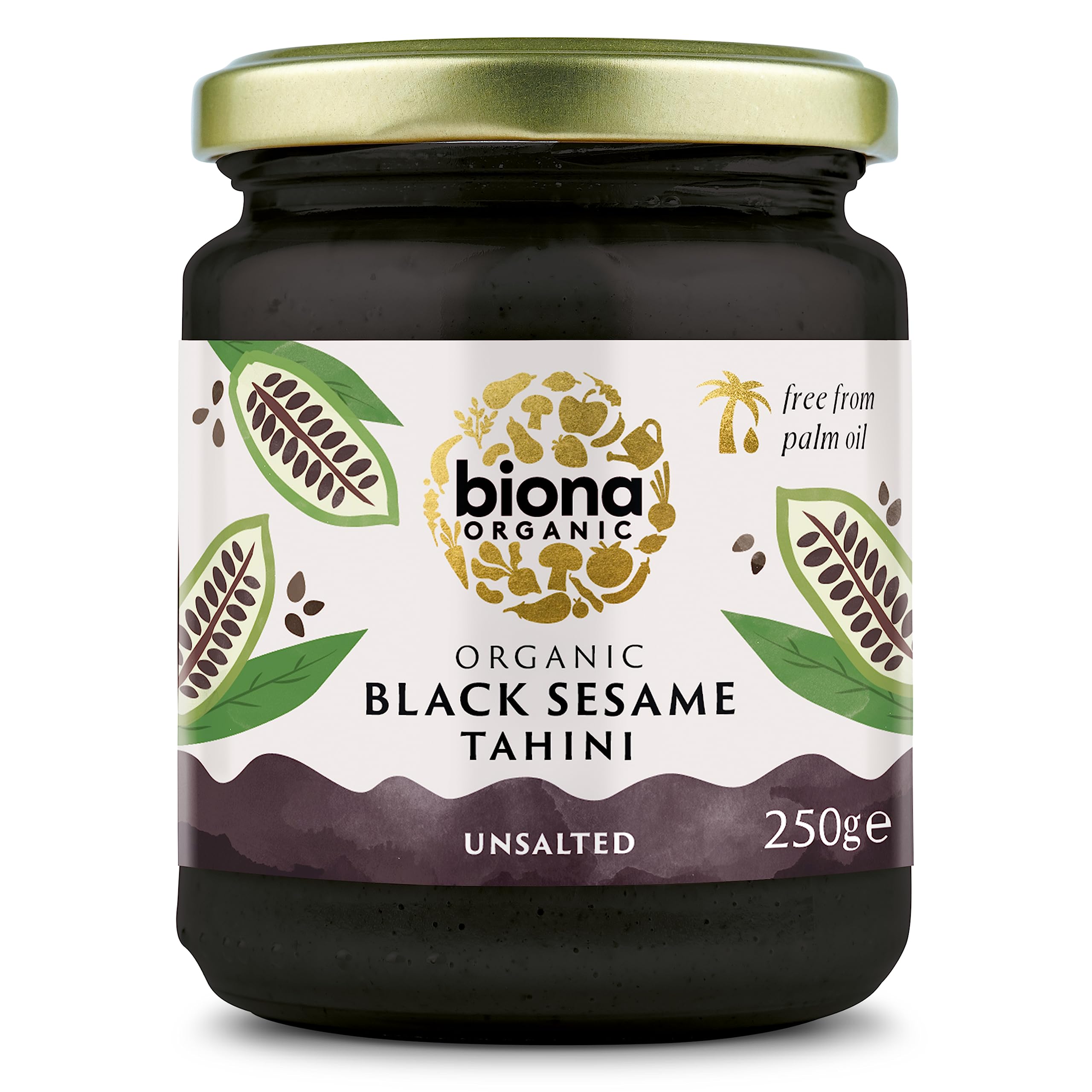 Biona Organic Black Tahini 250g, Pack of 6 - From 100% Organic Black Sesame Seeds - Rich & Earthy Flavour - Unsalted - Suitable for Vegans - For