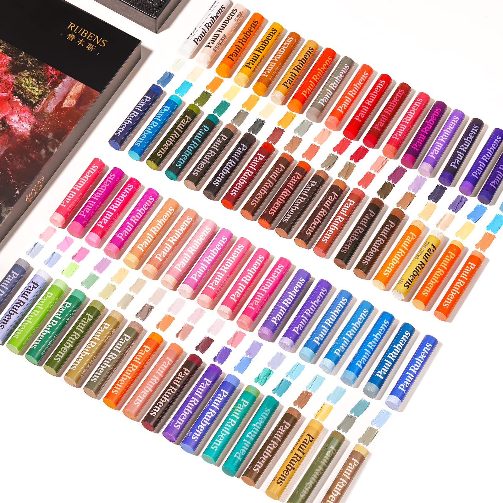 Paul Rubens Oil Pastels, 72 Floral Colors Artist Soft Oil Pastel Set Vibrant and Creamy, Pastels Art Supplies Suitable for Artists, Beginners,