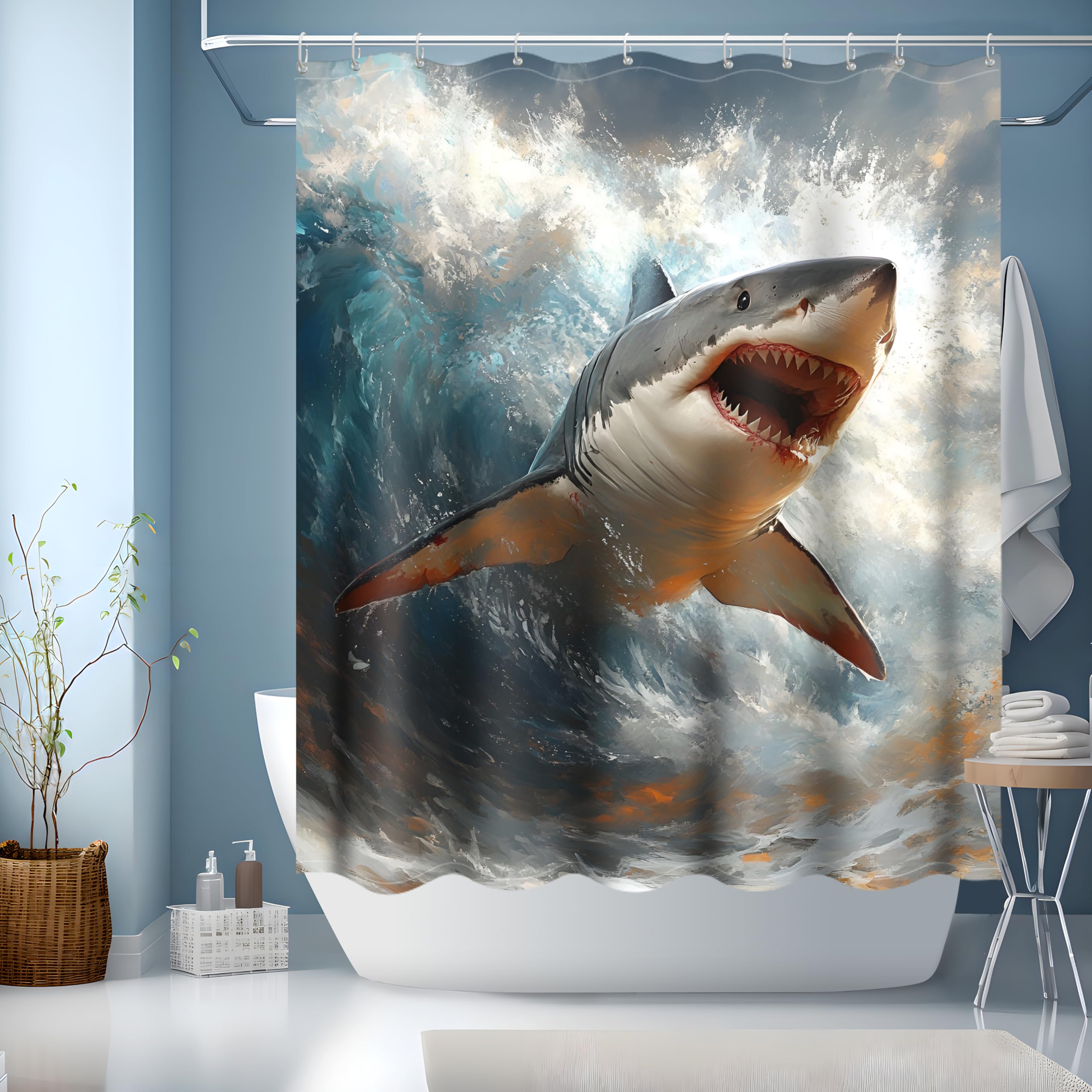 Bathroom Shower Curtain,Funny Shower Curtain Washable bathroom curtains, Weighted Hem, Mould Mildew Proof Resistant,bath curtain 180cm Drop,Kids