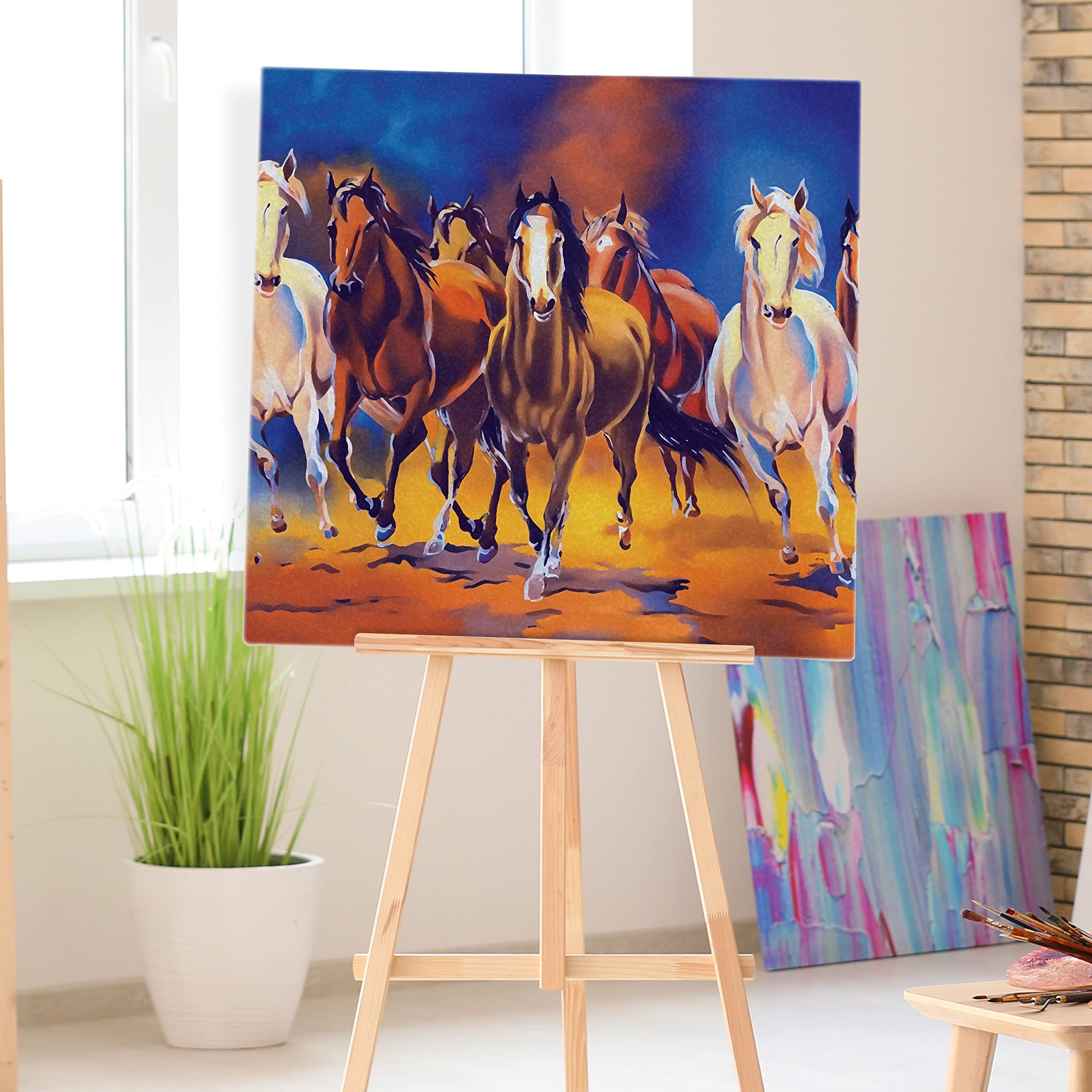 Belle Vous 3 Pack Blank Canvas - 60 x 60cm (24 x 24 inches) - Pre Stretched Canvas Panel Boards - Suitable for Acrylic and Oil Painting Also for
