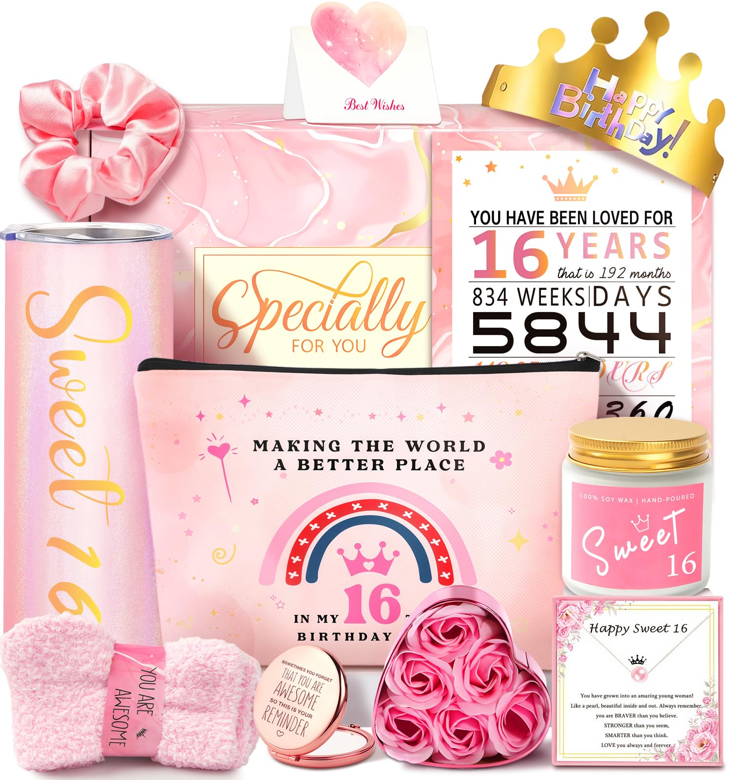 Sweet 16 Gifts for Girls 16th Birthday Gifts for Girls 16 Year Old Girl Birthday Gift Ideas, Unique Trendy for Teen, Daughter, Niece, Granddaughter,